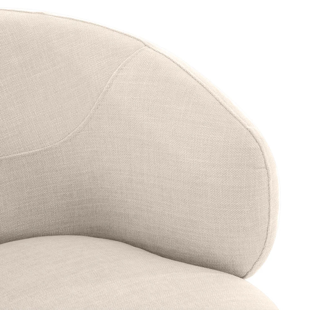 Greenwich Occasional Chair - Natural Chenille Upholstered Accent Chair for Living Room, Bedroom & Office - Comfortable Modern Lounge Seating for Relaxing & Reading