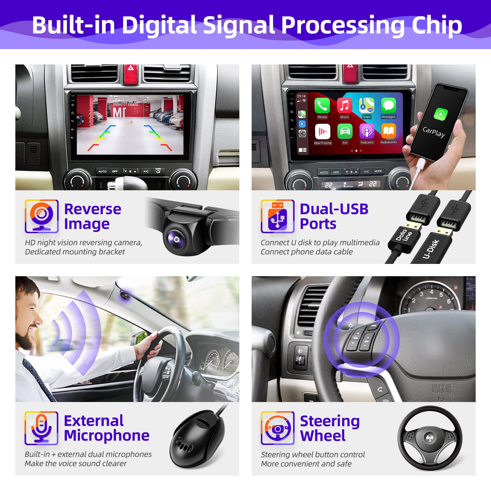 Android 11 Car Stereo with Wireless Android Auto & Apple CarPlay - 8-Core 7