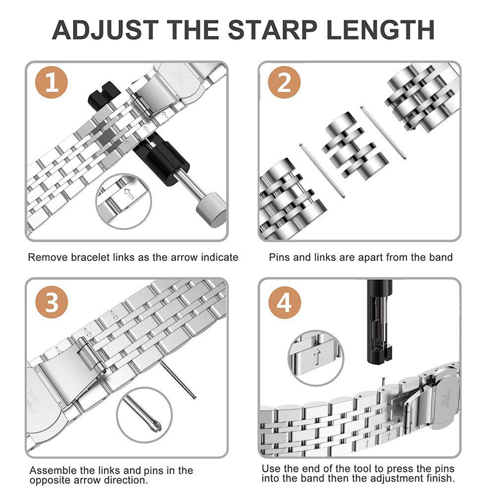 Premium Stainless Steel Replacement Bands for Apple Watch Series 9/8/7/6/5/4/SE/Ultra 2/Ultra - Compatible with 42mm/44mm/45mm/49mm Models (Silver/Gold) | Durable Metal Watch Straps for Men & Women | Perfect for Workouts, Office Wear & Everyday Use