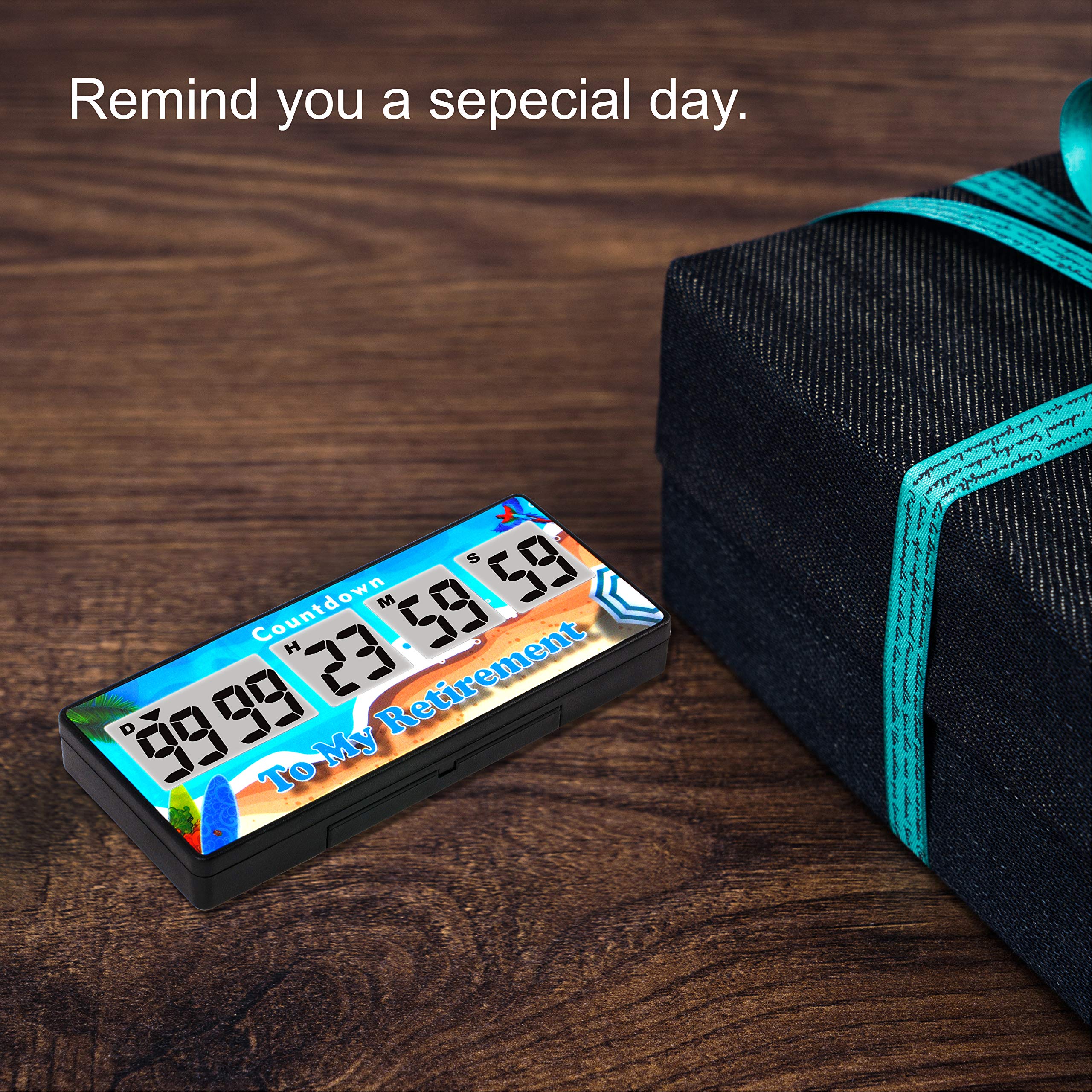 9999 Days Digital Countdown Timer with Backlight Display - 12/24H Alarm Clock for Wedding, Retirement, Anniversary, Graduation & Special Events - Perfect for Home, Office & Party Decor (Blue)