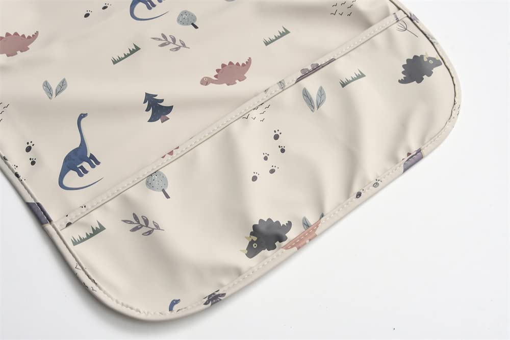Waterproof Baby Bibs for Infants & Toddlers - Extra Cover Feeding Bib with Food Catcher - Easy to Clean & Washable - Perfect for Mealtime, Travel & Messy Play