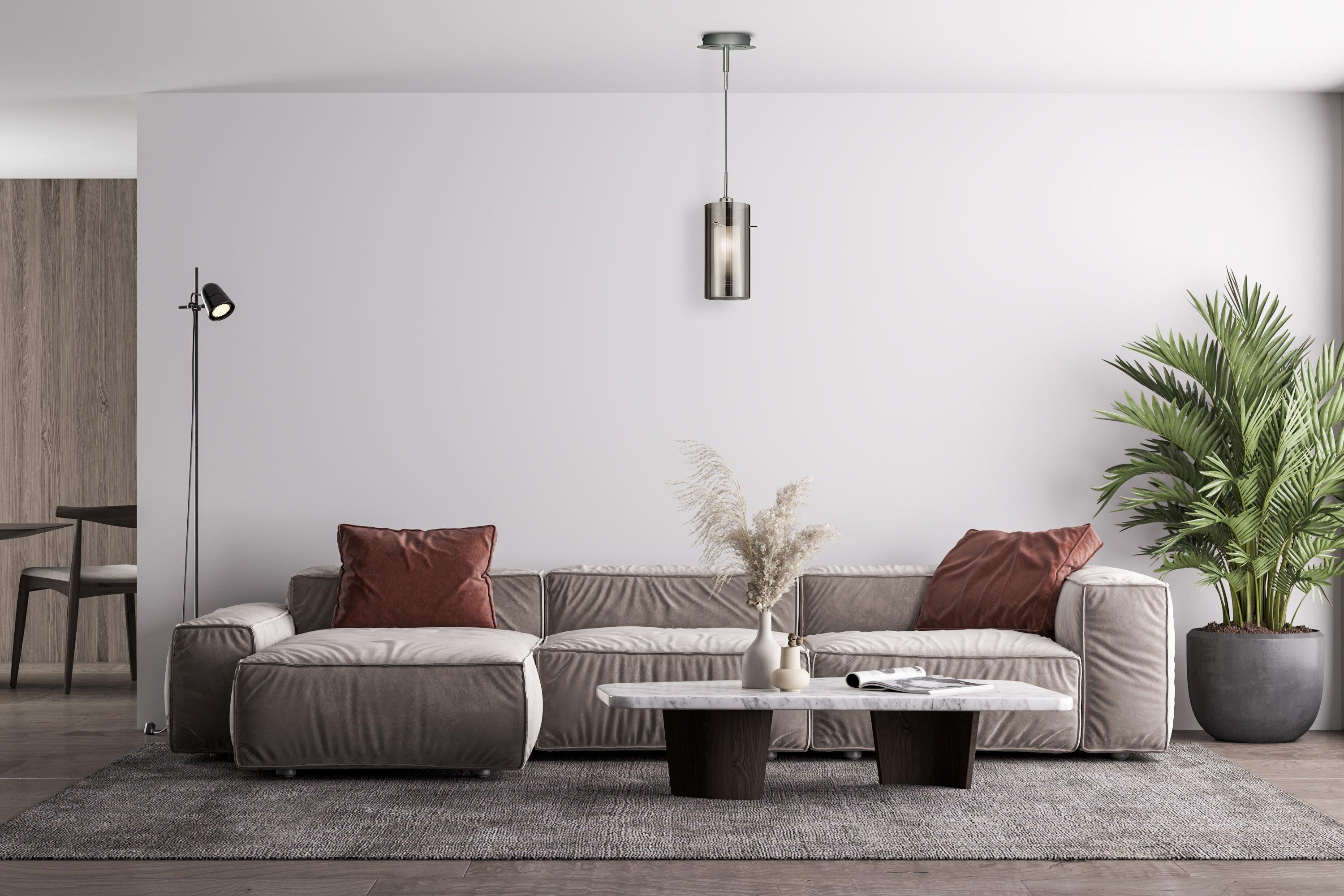 Duo 2-in-1 Ceiling Pendant Light with Smokey & Frosted Glass Shades - Perfect for Dining Room, Kitchen Island, and Entryway Lighting