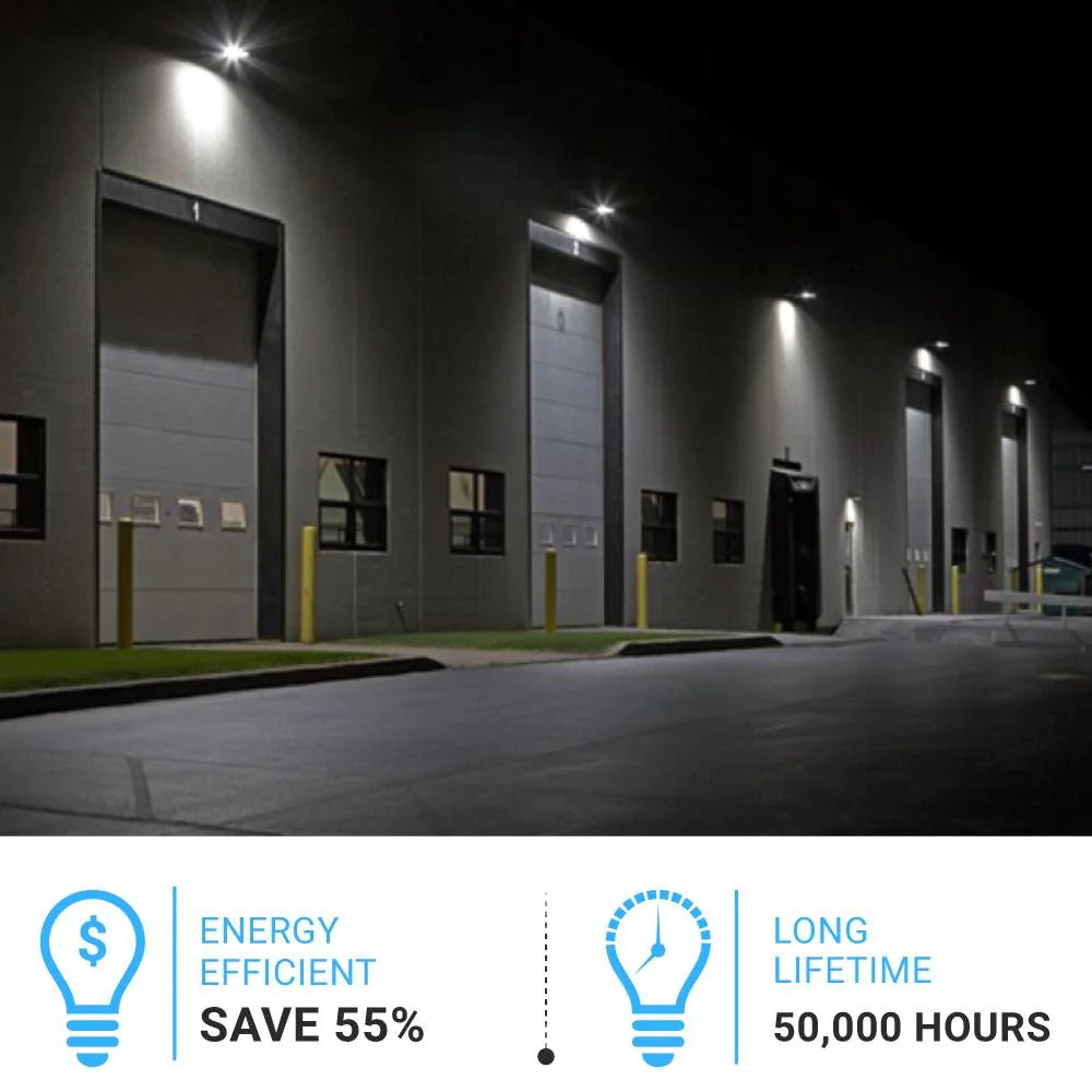 100W LED Wall Pack Light with Dusk to Dawn Photocell Sensor - 5700K Daylight White, 14900 Lumens, 120-277V AC, IP65 Waterproof, UL & DLC Certified - Perfect for Outdoor Security Lighting, Parking Lots, and Building Facades