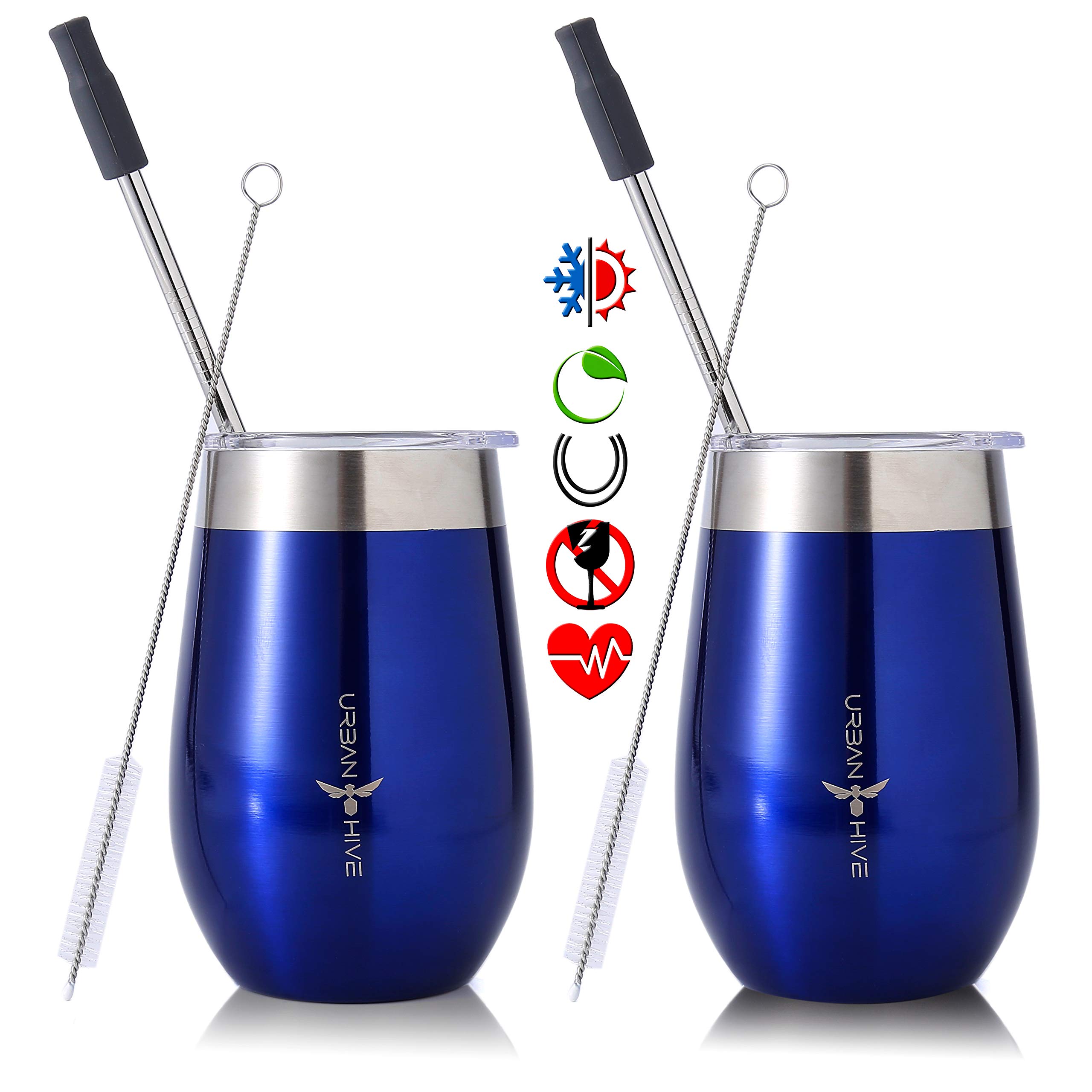 12 oz Insulated Stainless Steel Tumbler with Leak-Proof Lid & Straw - Unbreakable Travel Mug for Hot & Cold Drinks - Keeps Beverages Hot or Cold for Hours - Perfect for Coffee, Tea, Hot Chocolate - Ideal for Office, Commuting, Camping & Holiday Gifts