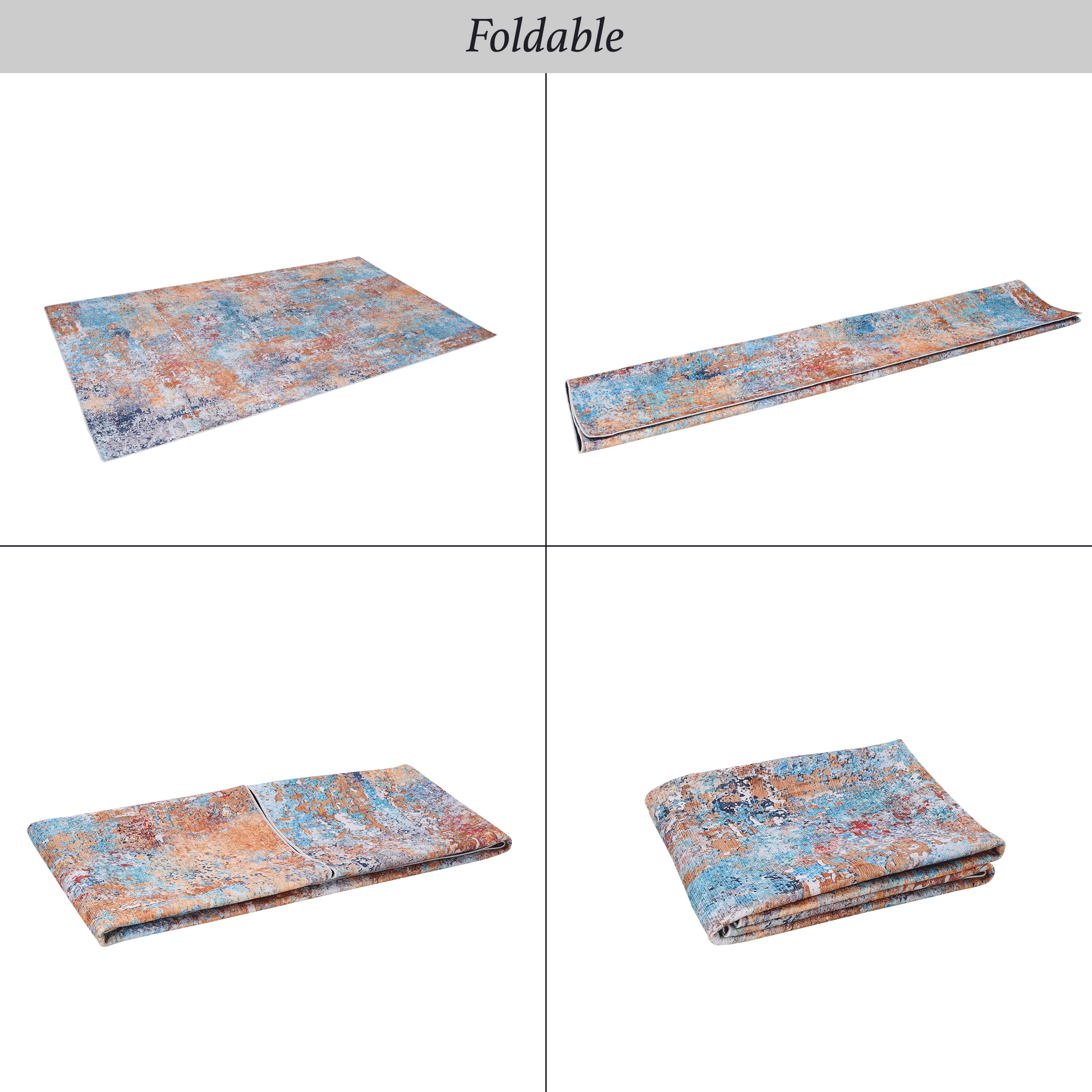 DTY Signature 8x10 Washable Low Pile Non-Slip Area Rug - Foldable, Non-Shedding, Kid & Pet Friendly - Perfect for Living Room, Bedroom, Kitchen (Multi, 8' x 10') - Adds Comfort & Style to Your Home Decor