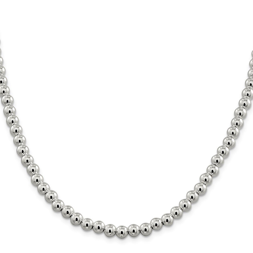 925 Sterling Silver 6.10mm Beaded Box Chain Necklace with Lobster Clasp - Elegant Dainty Jewelry for Women, Perfect for Everyday Wear, Gifts & Special Occasions