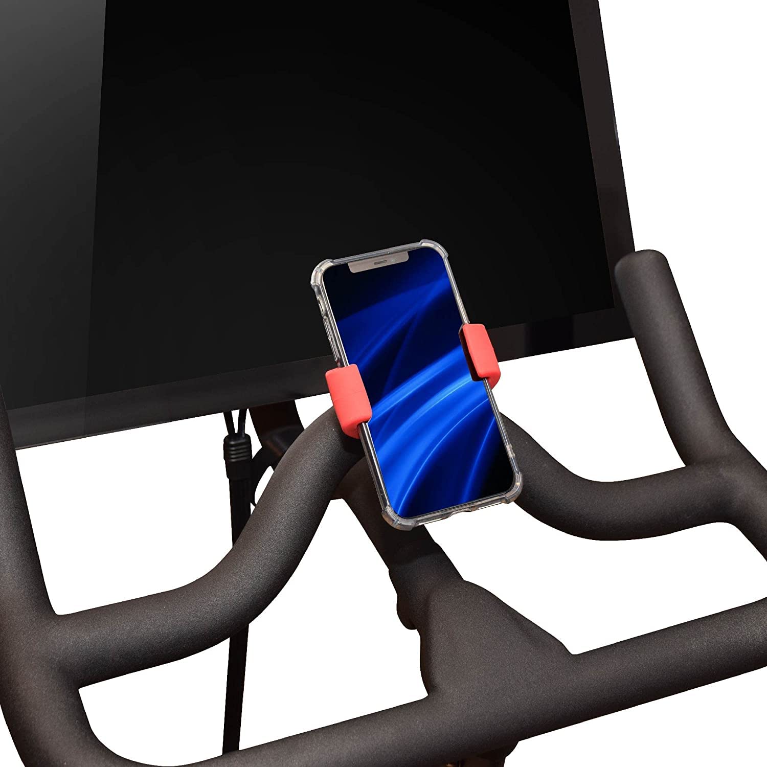 Premium Silicone Bike Phone Holder for Peloton & Exercise Bikes - Secure Cell Phone Mount for Stationary Cycling - Perfect for Home Gym, Indoor Cycling & Fitness Tracking