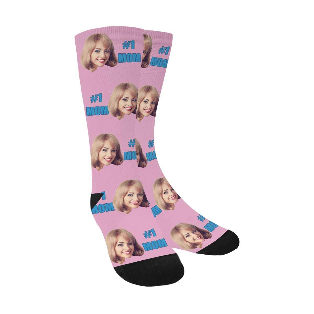 Custom Photo Pet Face Socks - Personalized Crew Socks with Your Dog or Cat Picture - Perfect Gift for Pet Lovers & Mom Birthday Presents