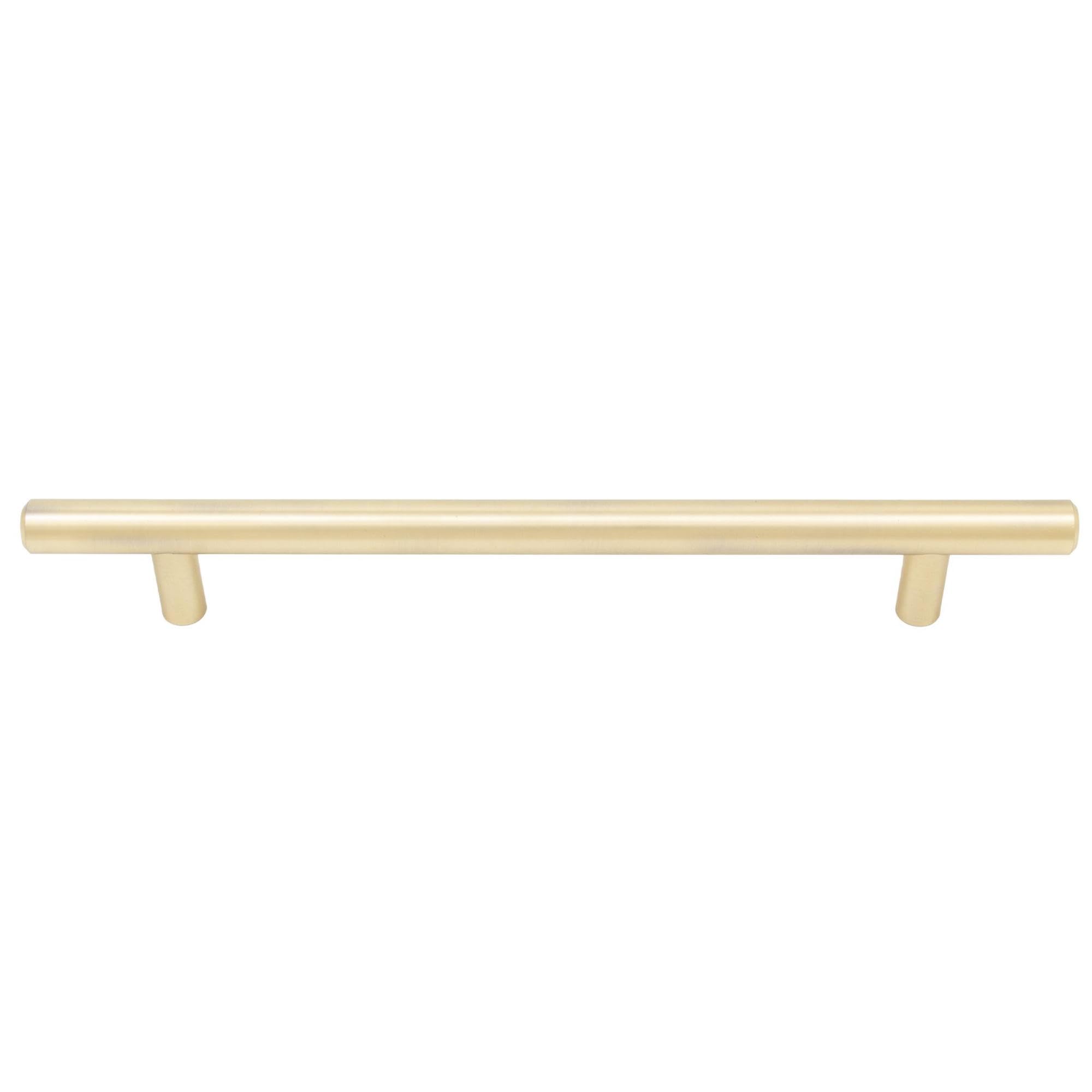 Stone Harbor Hardware Bar Cabinet Pull - 160mm Center to Center, 220mm Overall Length, Satin Brass Finish - Perfect for Kitchen Cabinets, Bathroom Vanities & Furniture Drawers
