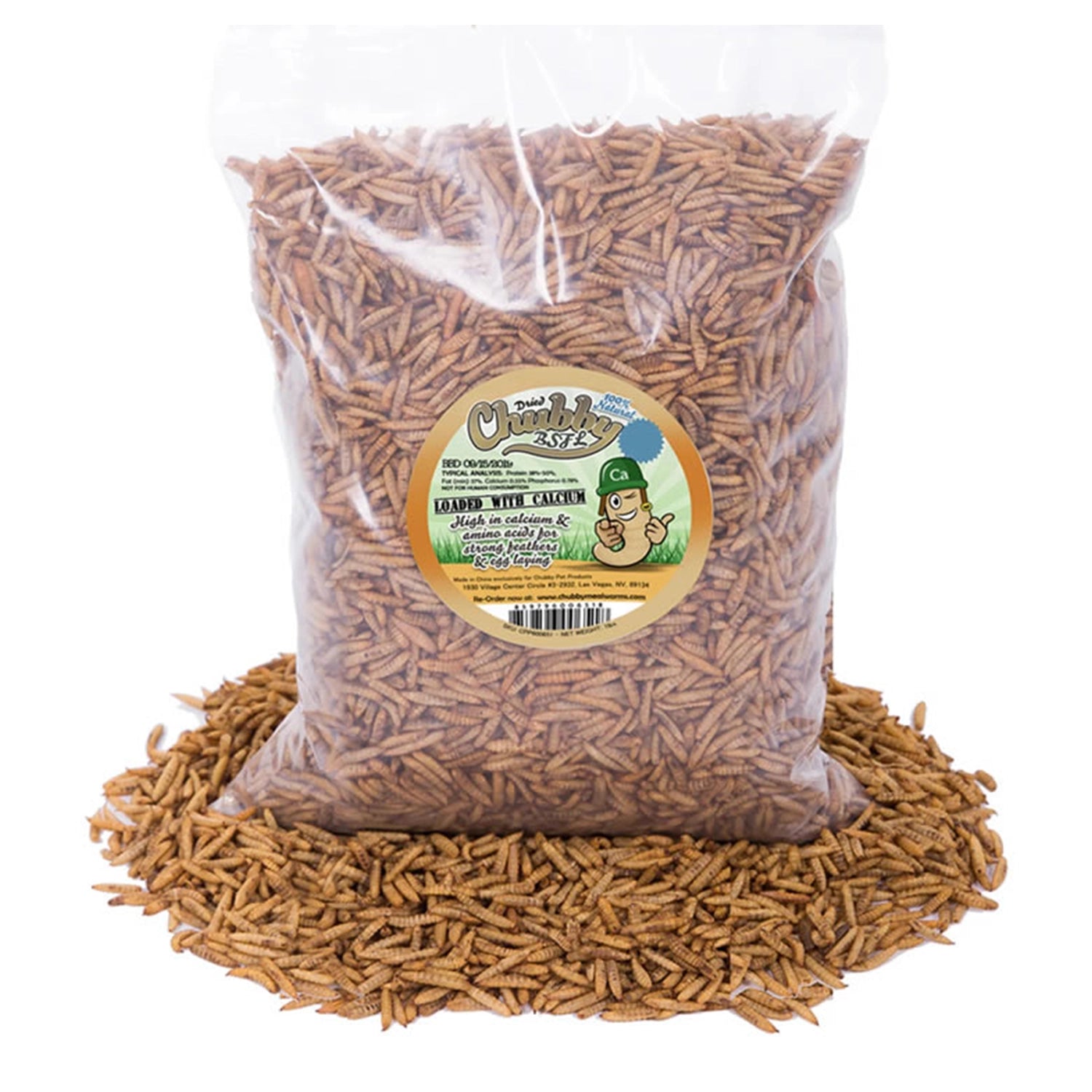 Premium Dried Black Soldier Fly Larvae - High Protein Natural Bird & Reptile Food - 2 lb Resealable Bag - Perfect for Chicken Treats, Fish Bait & Pet Nutrition