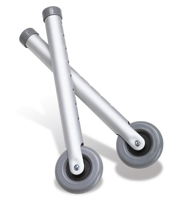 3 Inch Fixed Rubber Wheels for Walkers - Non-Slip Mobility Aid Wheels for Seniors & Disabled (Indoor/Outdoor Use)