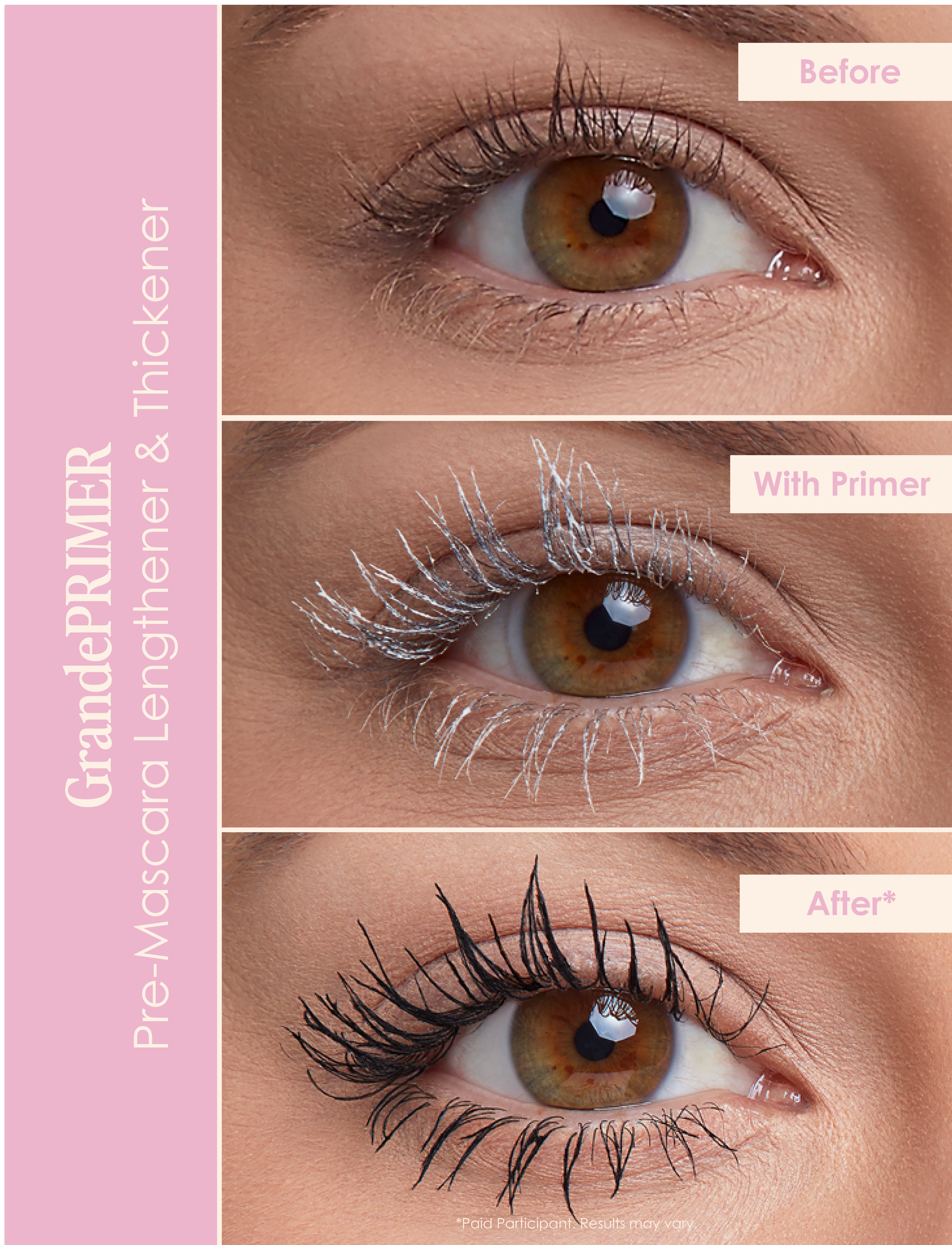 GrandeLASH MD Lash Enhancing Serum, GrandePRIMER Eyelash Primer, GrandeREPAIR Conditioner, GrandeMASCARA Volumizing Mascara & Makeup Bag Set for Eyelash Growth and Styling - Perfect for Daily Use, Special Occasions and Travel