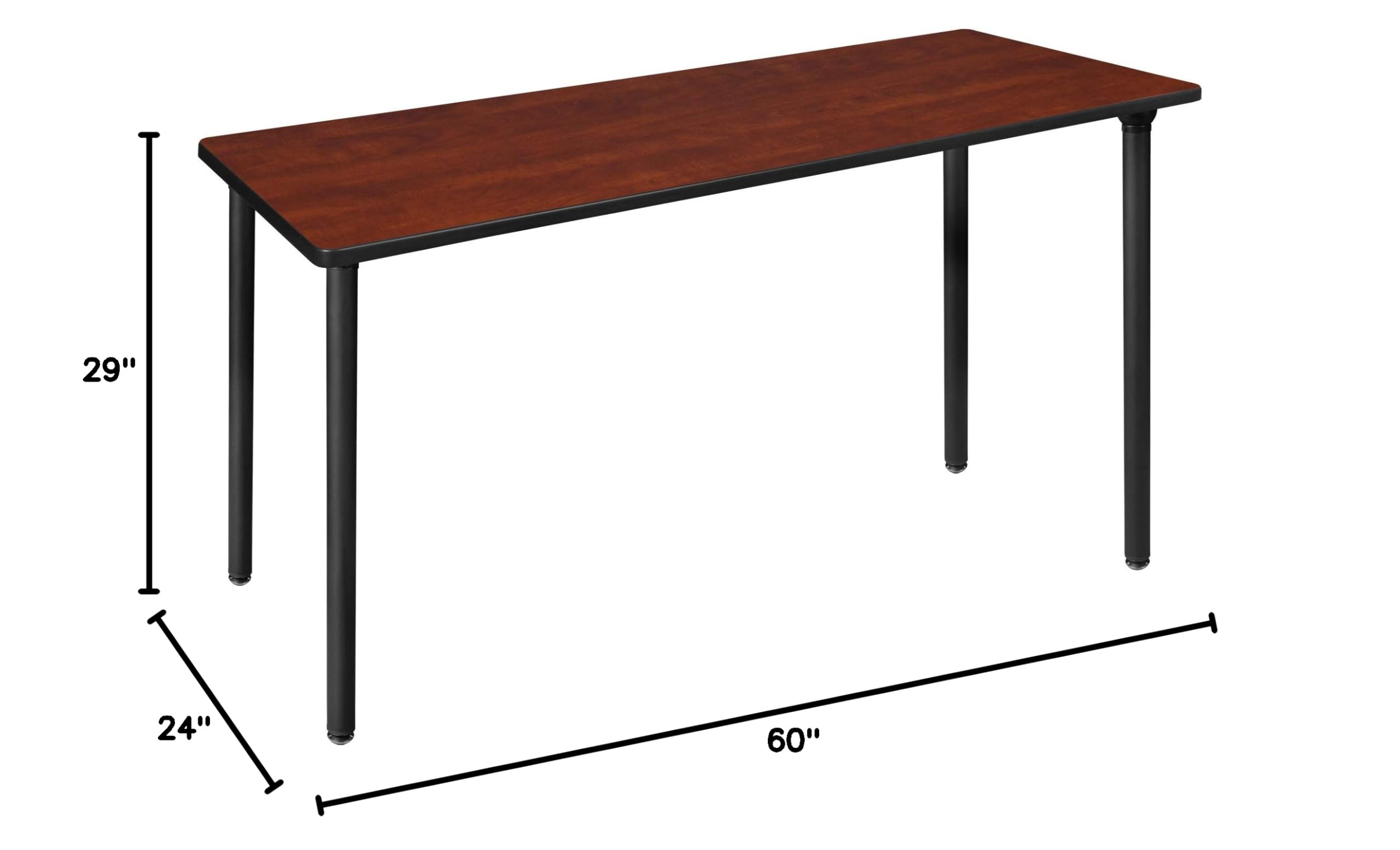 Regency Kee 60 x 24 Inch Folding Training Seminar Table - Cherry Wood Top with Black Metal Legs | Portable Conference & Meeting Table for Office, Classroom, Events & Home Use