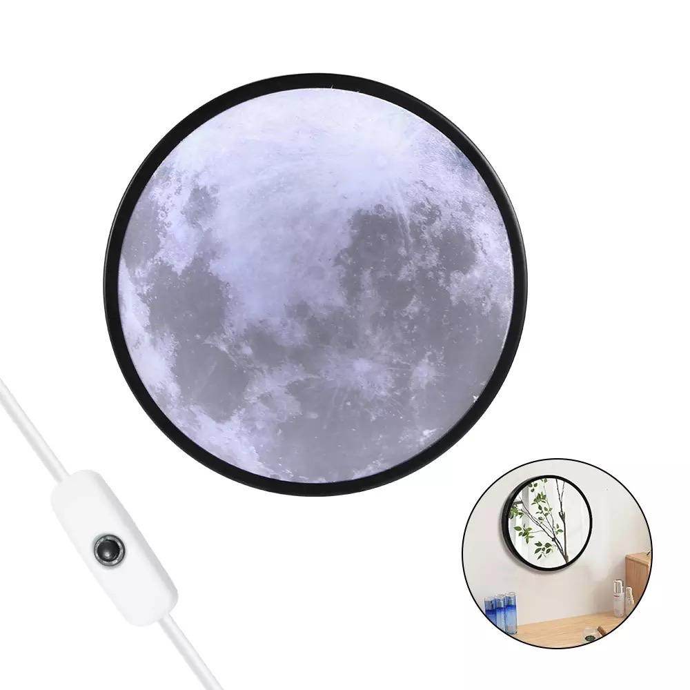 Moon Mirror Lamp - 3D Illusion Night Light for Bedroom, Nursery & Home Decor - Perfect for Kids, Adults & Gifts (White) | Creates Magical Moonlight Ambiance for Relaxation & Sleep