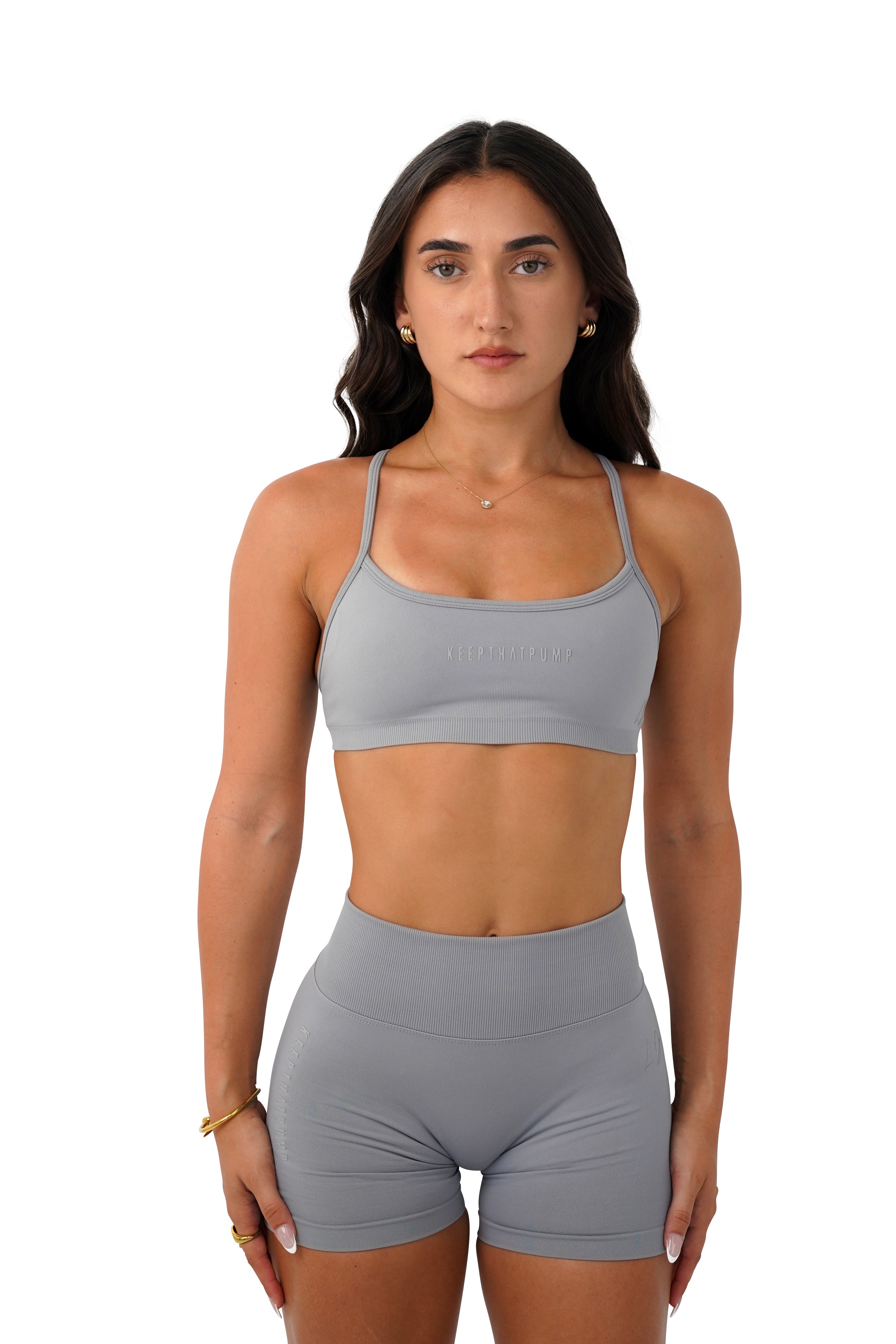 LJ V Back Scrunch Shorts for Women - Light Grey High Waist Workout Shorts | Yoga, Running, Gym & Lounge Wear