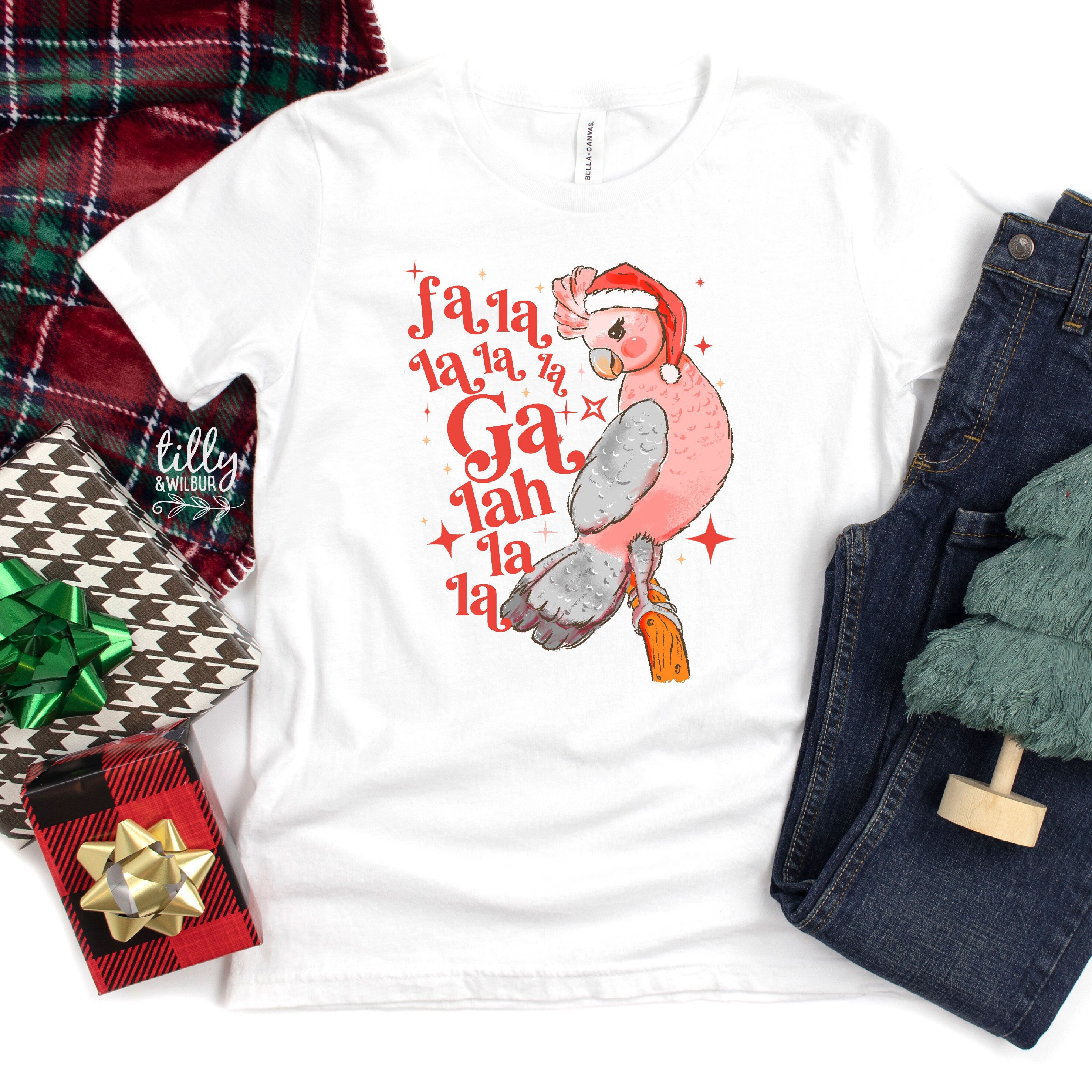 Fa La La La Galah Christmas T-Shirt - Festive Holiday Tee with Multiple Color Options | Perfect for Christmas Parties, Family Gatherings & Ugly Sweater Contests