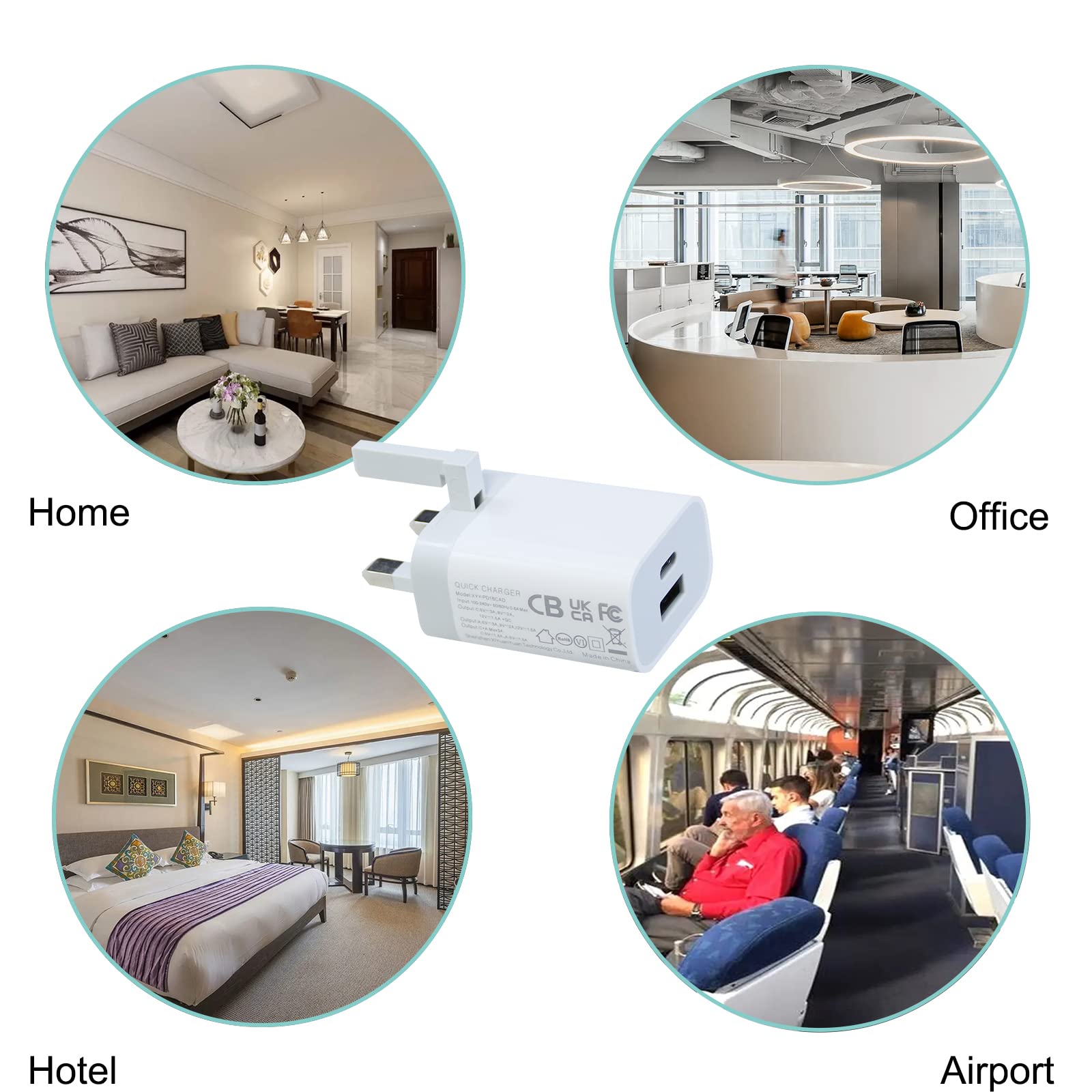 2-Pack 18W USB C PD Fast Charger with Foldable Plug | QC 3.0 & Power Delivery Compatible with iPhone, iPad, Huawei P40/P30, Moto G8 | Compact Travel Charger for Home, Office & Car (White & Gray)