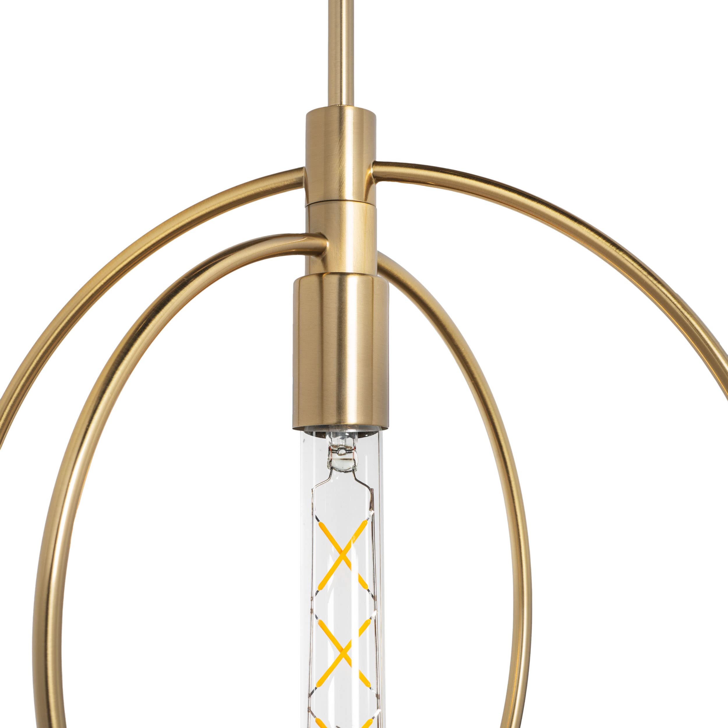 Adjustable Brass Pendant Light Fixture - Single Hanging Chandelier for Kitchen Island, Dining Room, Bedroom & Bathroom | Modern Nyla Design for Home Decor & Interior Lighting