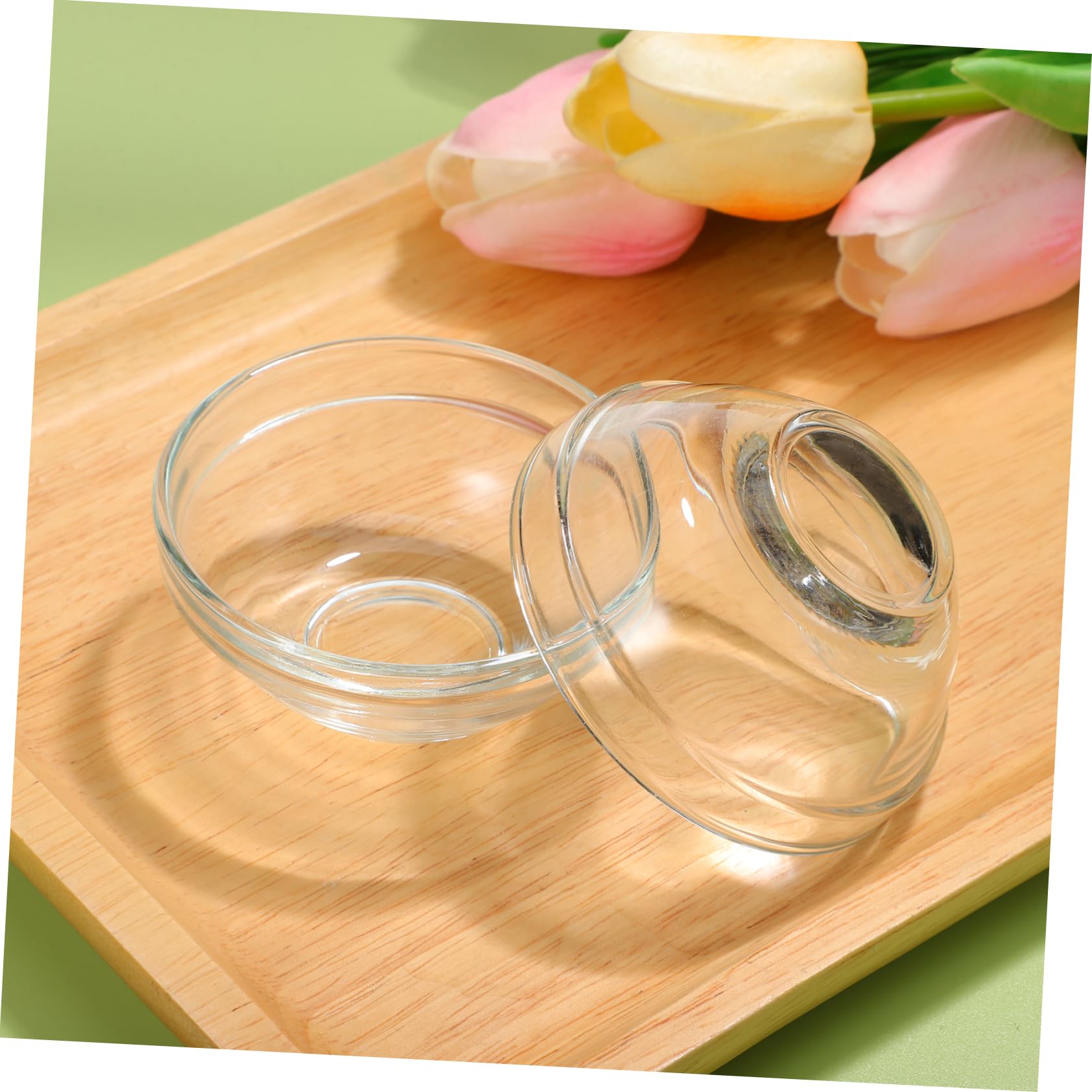 10-Piece Transparent Glass Mask Mixing Bowls - Small Facial Dishes for Black Tea Masks, Moisturizers, Fruit & Sauce - Kitchen Storage & Beauty Organizer (Perfect for DIY Skincare, Food Prep & Serving)