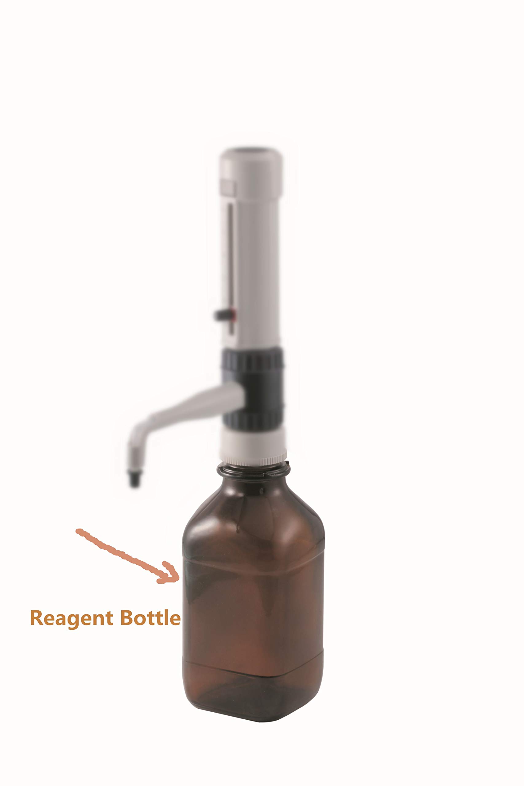 1L Amber Reagent Bottle for Digital Bottle Top Dispenser & Electronic Titrator - Laboratory Glassware for Precise Liquid Measurement (Dispenser Not Included) - Ideal for Chemistry Labs, Research Facilities & Pharmaceutical Applications