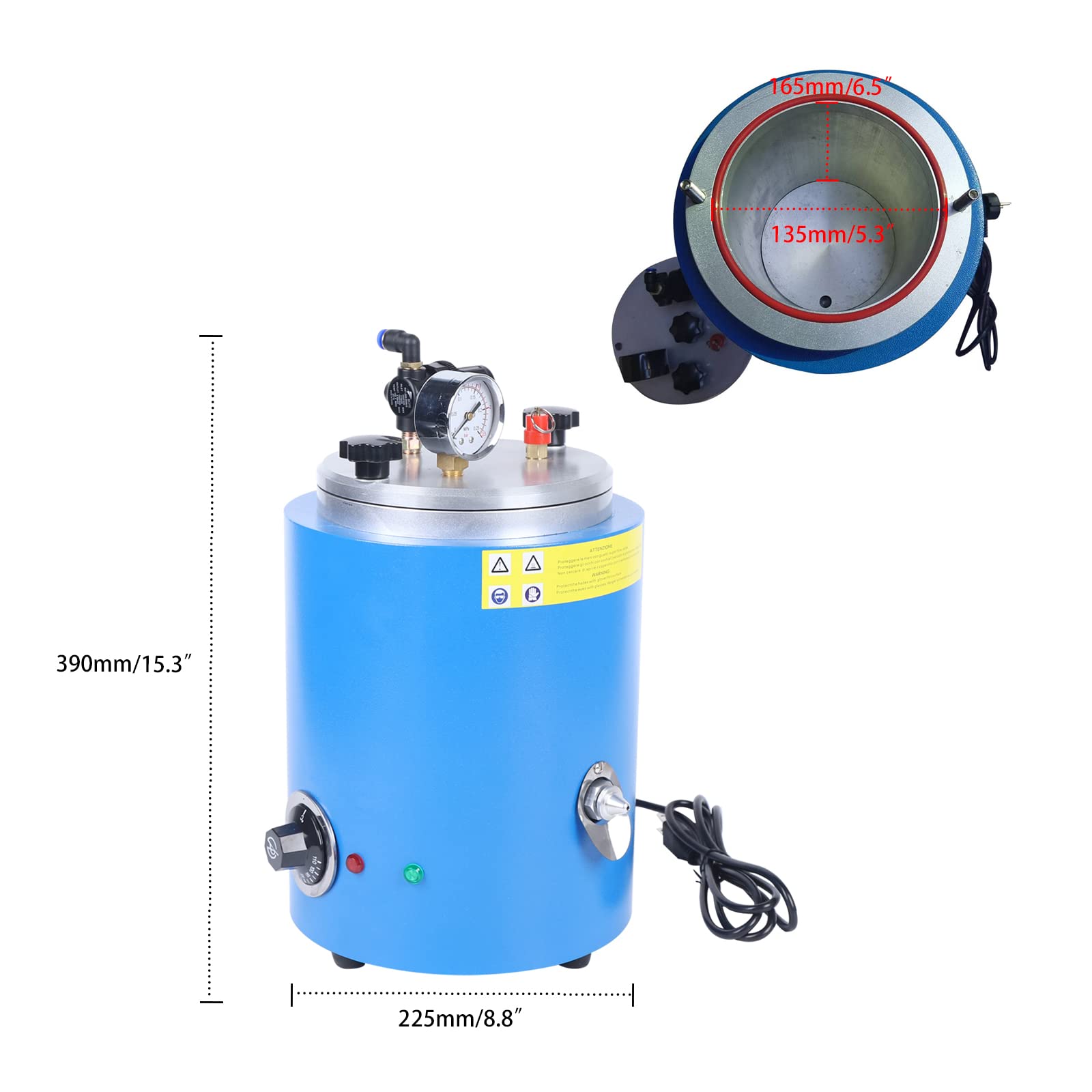 VPABES 2.2L 500W Wax Injection Machine with Double Nozzle - Professional Jewelry Casting Equipment for Wax Molding, DIY Jewelry Making & Dental Lab Applications