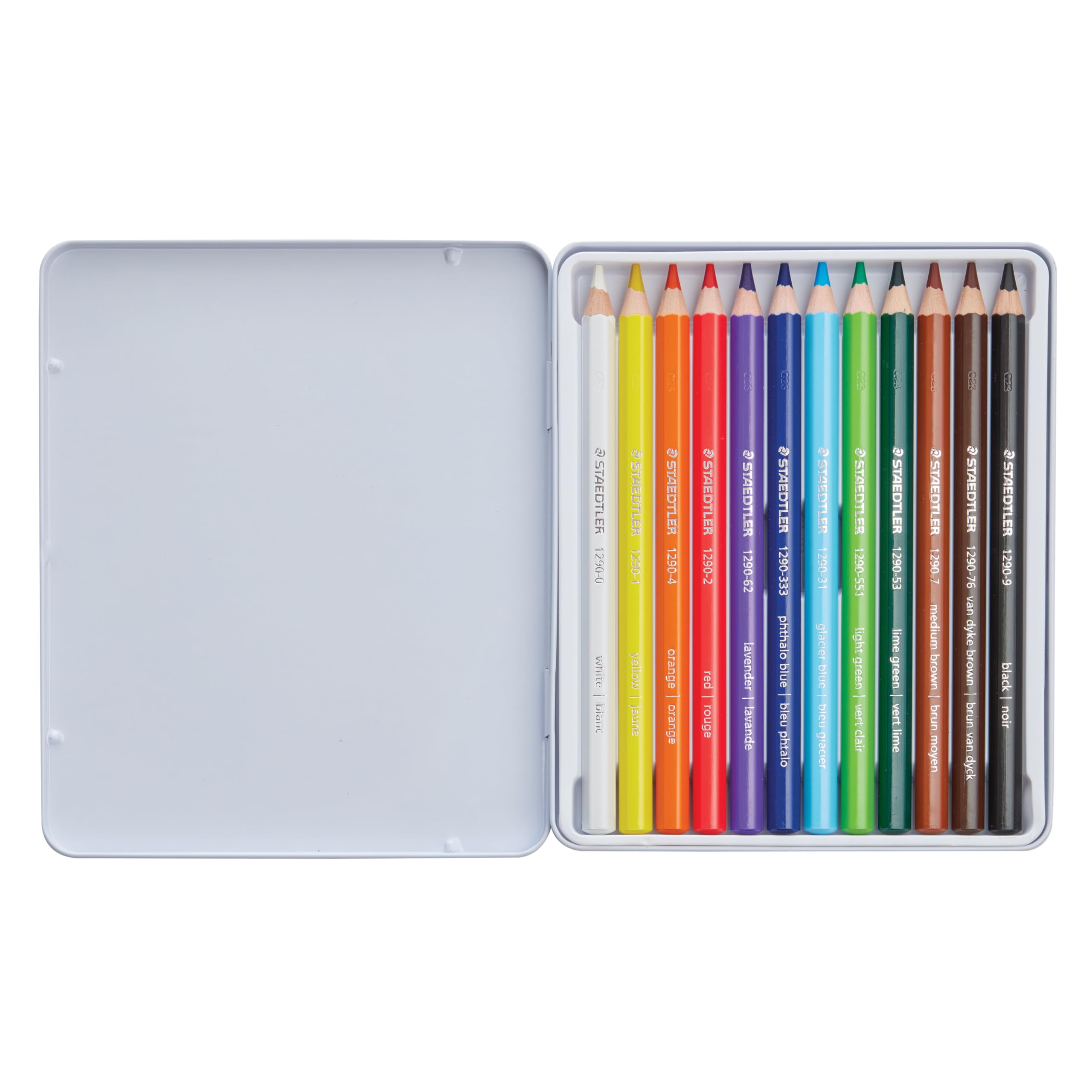 STAEDTLER Jumbo 12-Colored Pencils in Metal Tin - 5.3mm for Kids Art & Drawing