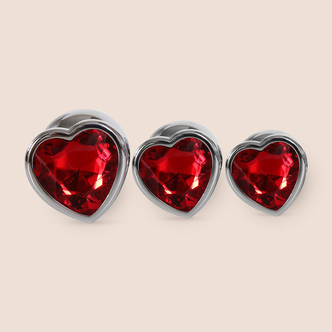 Premium 3-Piece Gem Anal Plug Set for Women & Men – Stainless Steel Jeweled Butt Plugs for Beginners & Advanced Users | Perfect for Sensual Play, Couples Fun & BDSM Exploration