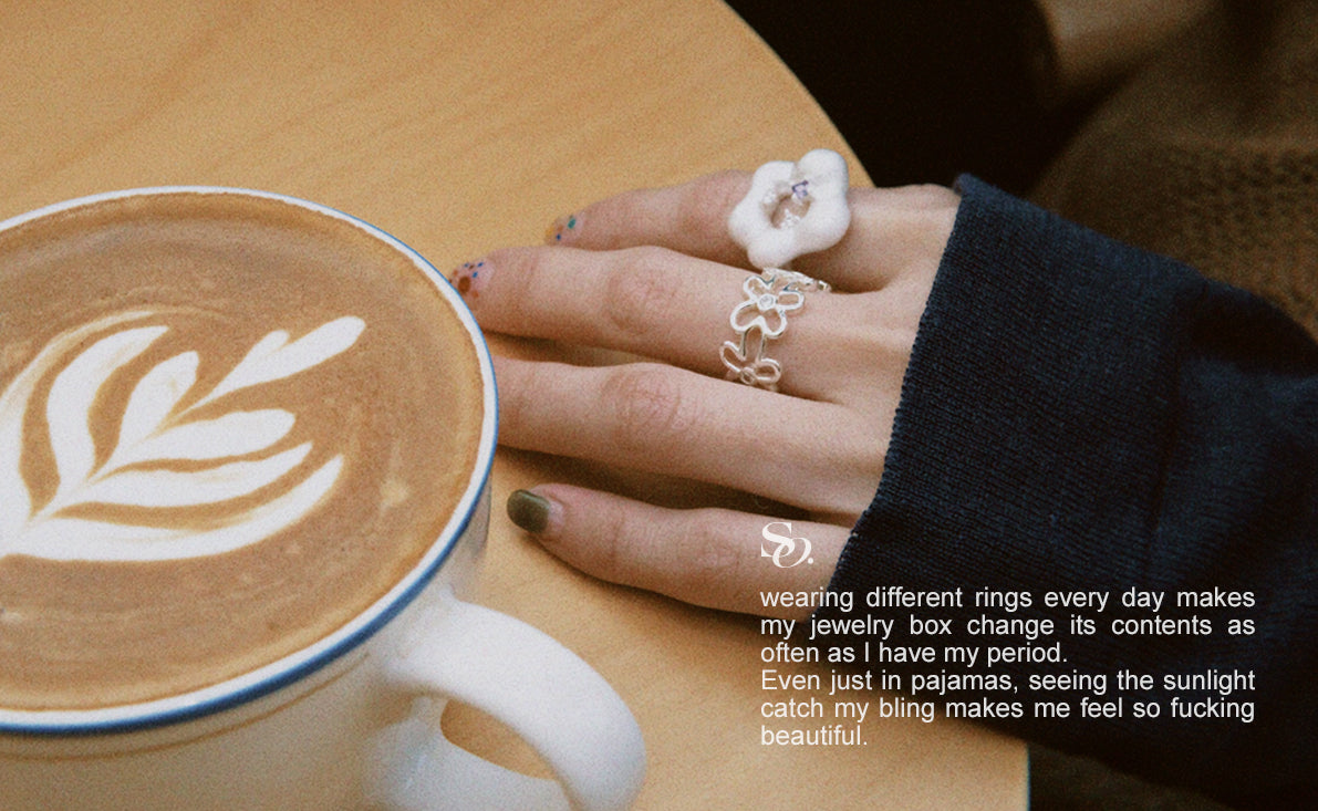 SlackOff Flower World Ring - Elegant Floral Design Fashion Jewelry for Women | Perfect for Parties, Weddings & Everyday Wear