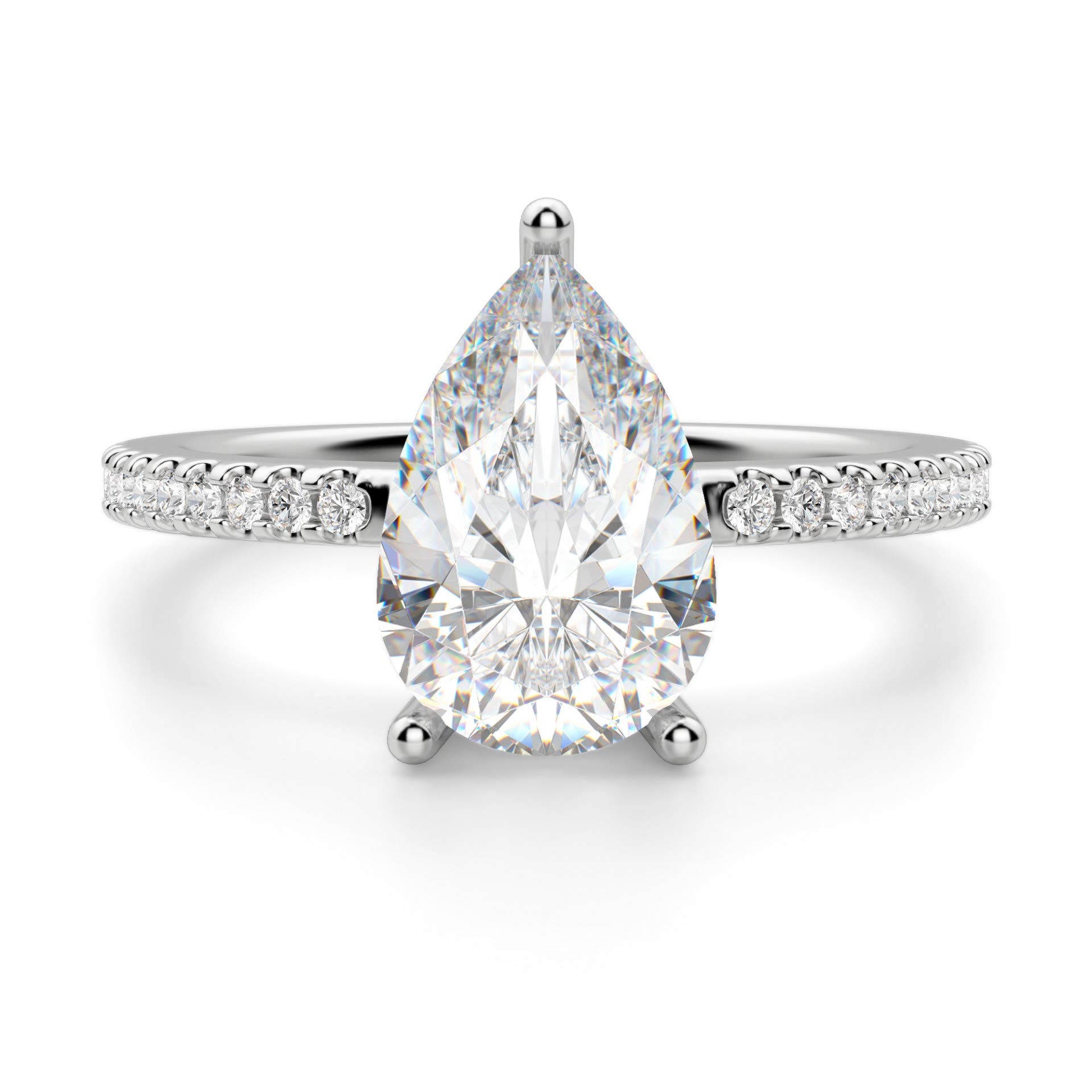3 CT Pear Moissanite Engagement Ring Wedding Bridal Set, Diamond Anniversary Ring, Solitaire Halo-Setting Vintage Silver Ring for Women - Perfect for Proposals, Weddings & Anniversary Gifts