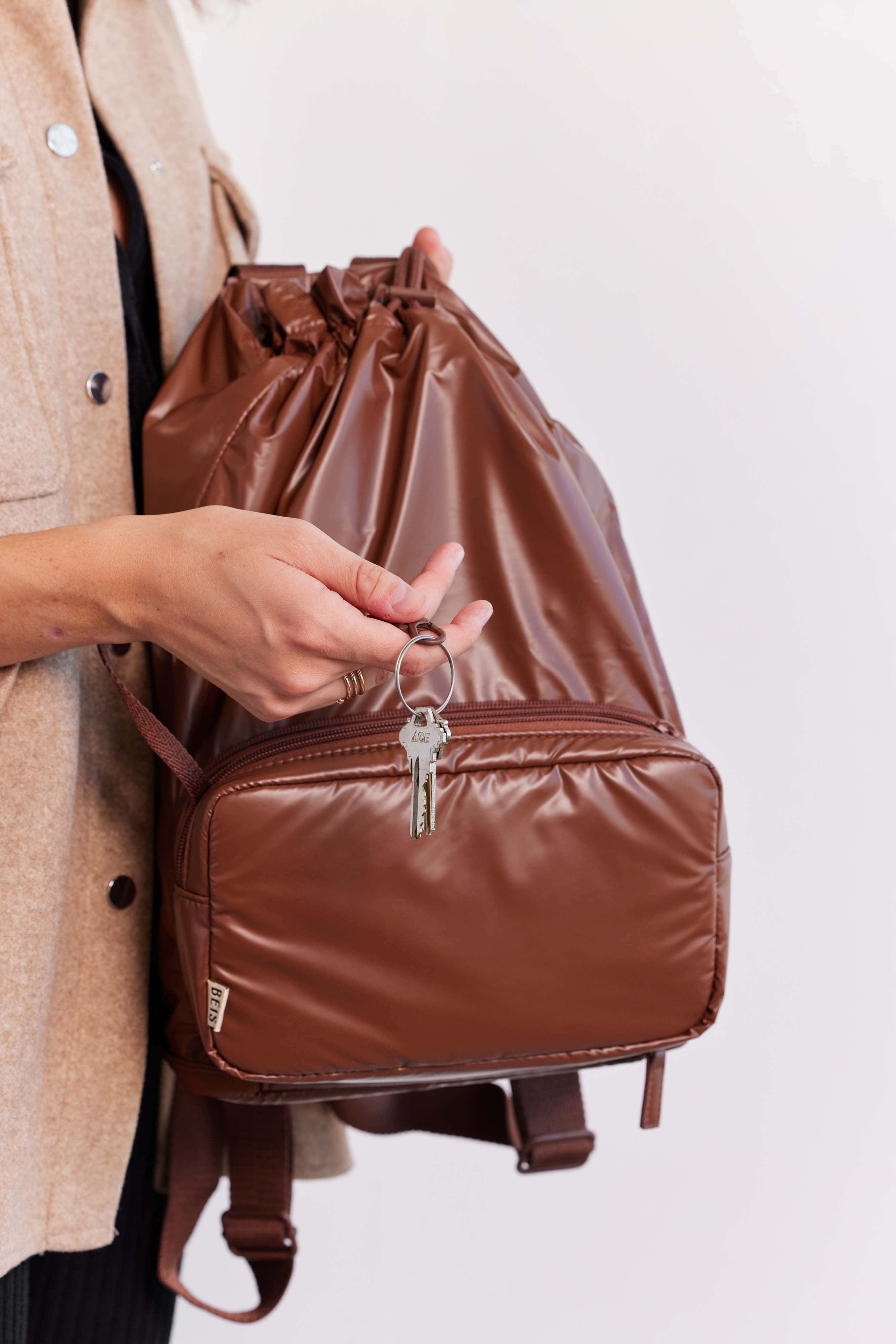 Expandable Leather Pouch in Maple Brown - Perfect for Travel, Office & Everyday Essentials Storage