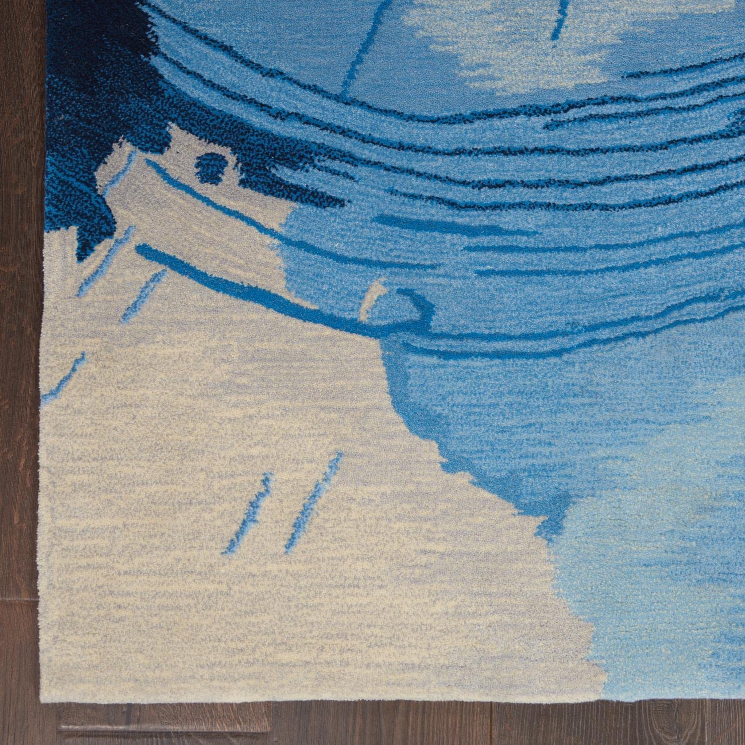Nourison Symmetry Abstract Blue Ivory 7'9