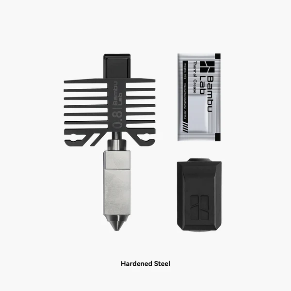 Bambu Lab Hotend with Hardened Stainless Steel Nozzle - Compatible with X1 & P1 Series 3D Printers - Perfect for High-Temperature Printing & Durable Creations