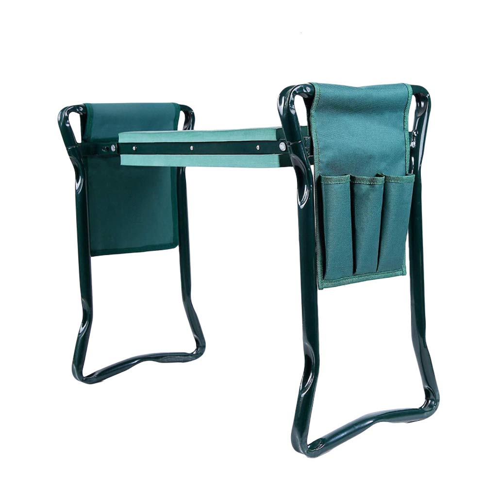 **Foldable Garden Kneeler Seat with 2 Tool Pouch - Portable Outdoor Gardening Bench with EVA Foam Pad & Knee Stool - Heavy Duty Gardening Tools Kit, Green, 23.5×10.9×19.3 Inch - Perfect for Planting, Weeding & Yard Work**