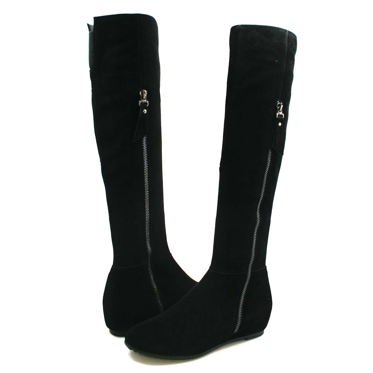 Stylish Women's Black Leather Hang-Out Boots - Comfortable & Fashionable for Casual Outings, Parties & Everyday Wear