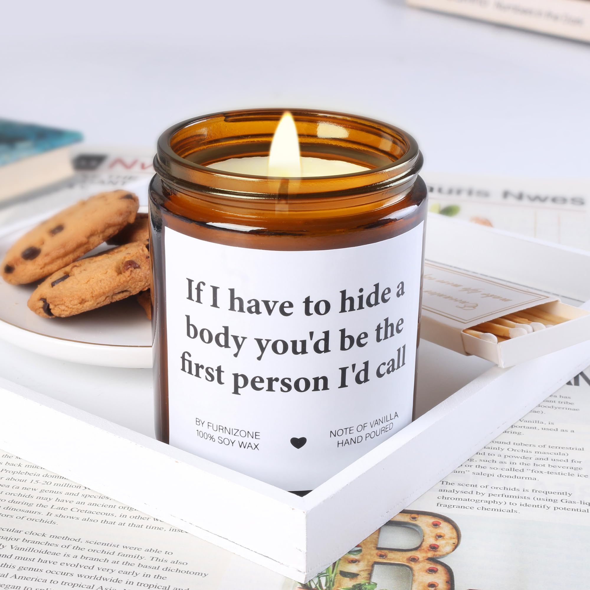 Vanilla Scented Soy Wax Candle - Natural Aromatherapy Gift for Women, Birthday Present, Housewarming, Relaxation - 9oz Classic Jar Design for Home, Office & Spa Decor