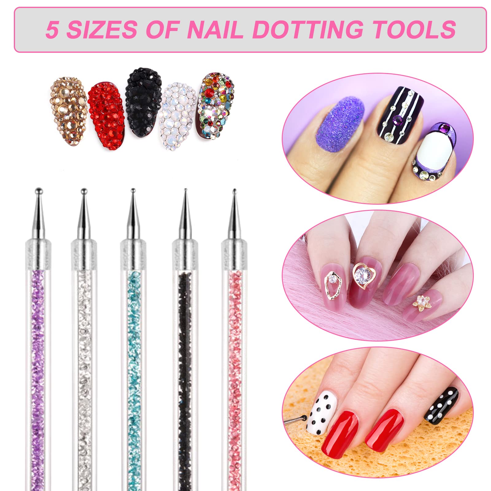 **Sularpek 5-Piece Double Ended Nail Art Brush Set – Nail Liner Brush, Dotting Tools & Pull Line Pen for DIY Nail Designs – Perfect for Salon, Home Manicure & Nail Art Enthusiasts**