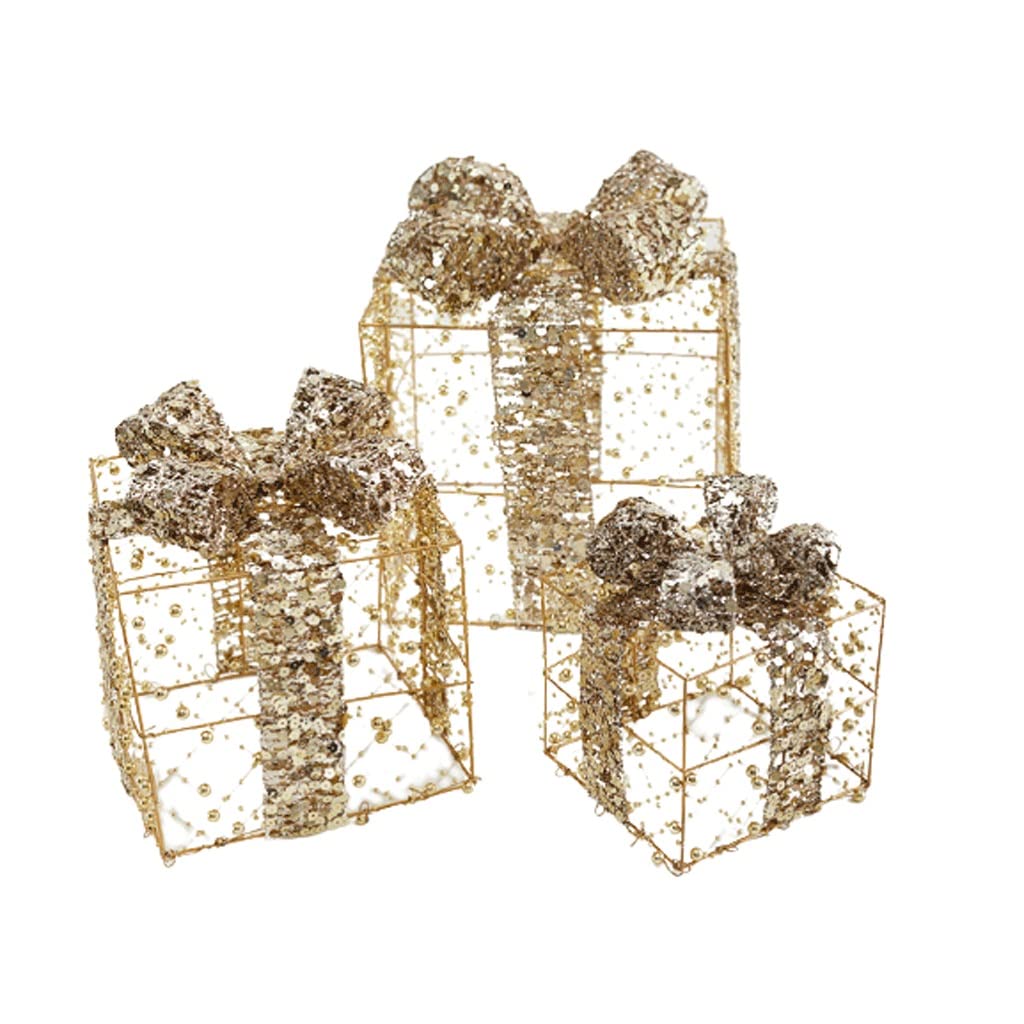 PRP Christmas Ornaments Set - 3pcs Holiday Decor Boxes for Indoor/Outdoor Christmas Tree, Yard & Home Decoration | Perfect for Gifts, Party Decor & Festive Holiday Displays