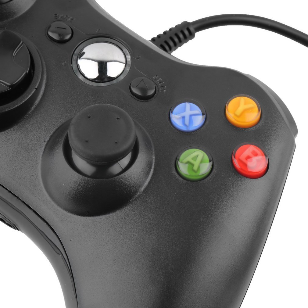Premium Wired USB Game Controller for Xbox 360/Slim & Windows PC - Ergonomic Gamepad Joystick with Vibration Feedback (Black) | Perfect for Racing, Sports & Action Games