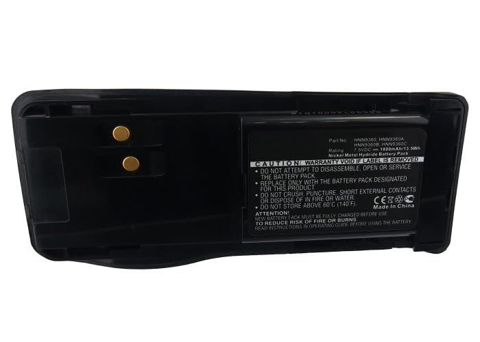 Synergy Digital 2-Way Radio Battery for Motorola HNN9360 - 1800mAh Ni-MH Replacement Battery (7.5V) - High Capacity Walkie Talkie Battery for Construction, Security & Outdoor Activities