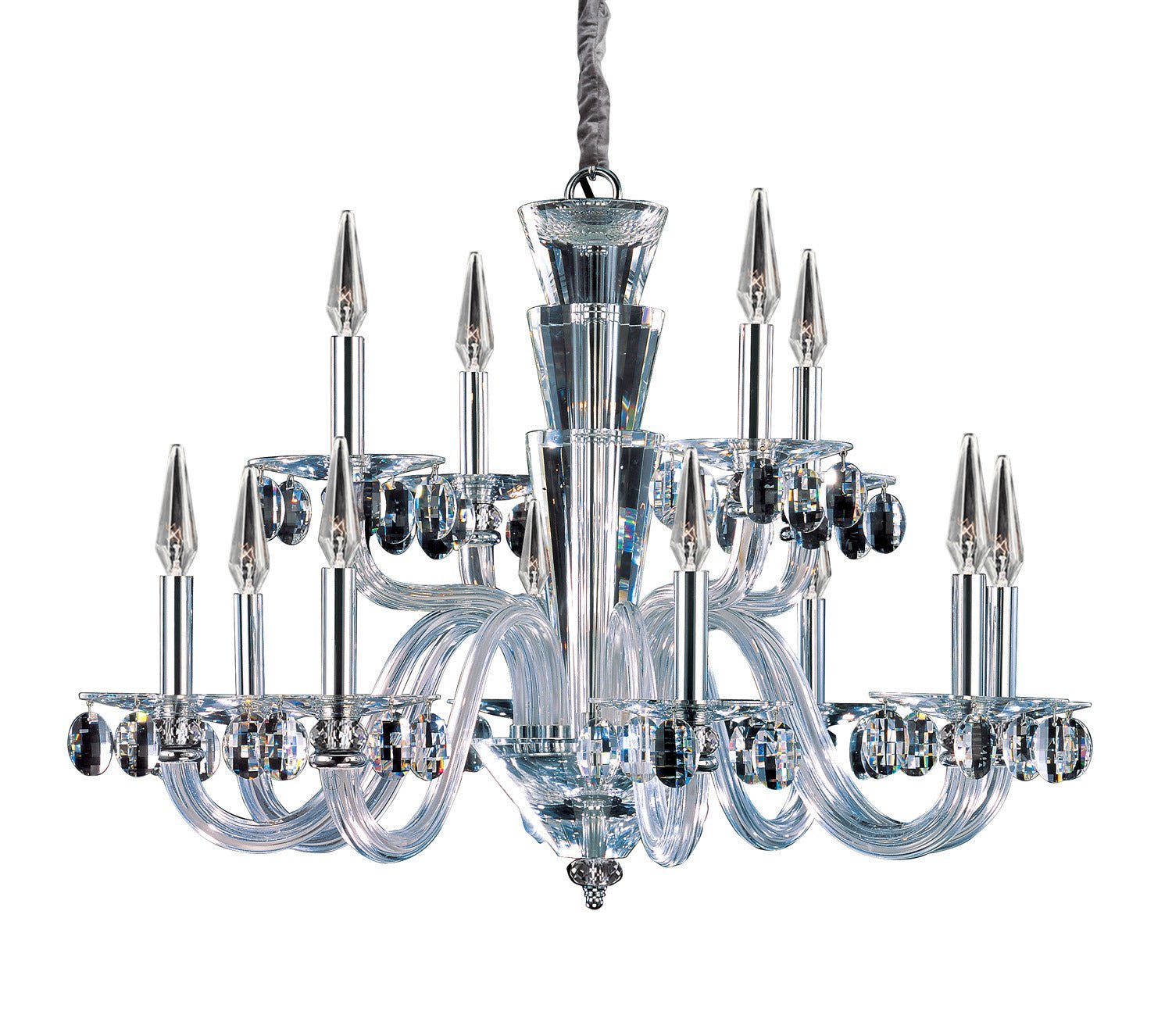 12-Light Crystal Chandelier for Dining Room - Modern Ceiling Light Fixture with LED Bulbs, Elegant Home Decor for Living Room, Bedroom, and Foyer