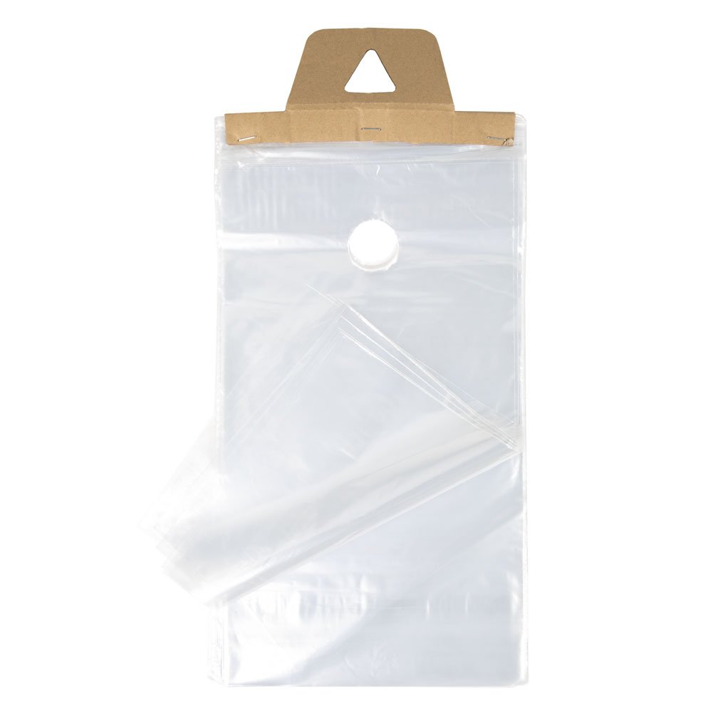 ClearBags 9 x 15 Inch Clear Plastic Door Hanger Bags (1000 Pack) - Waterproof Hanging Bags for Flyers, Coupons & Promotions | Poly Mailer Bags with Hangers for Door Knobs | Newspaper & Mail Protection from Rain, Dirt & Bugs | Perfect for Retail Stores, Restaurants & Real Estate Marketing | DK4