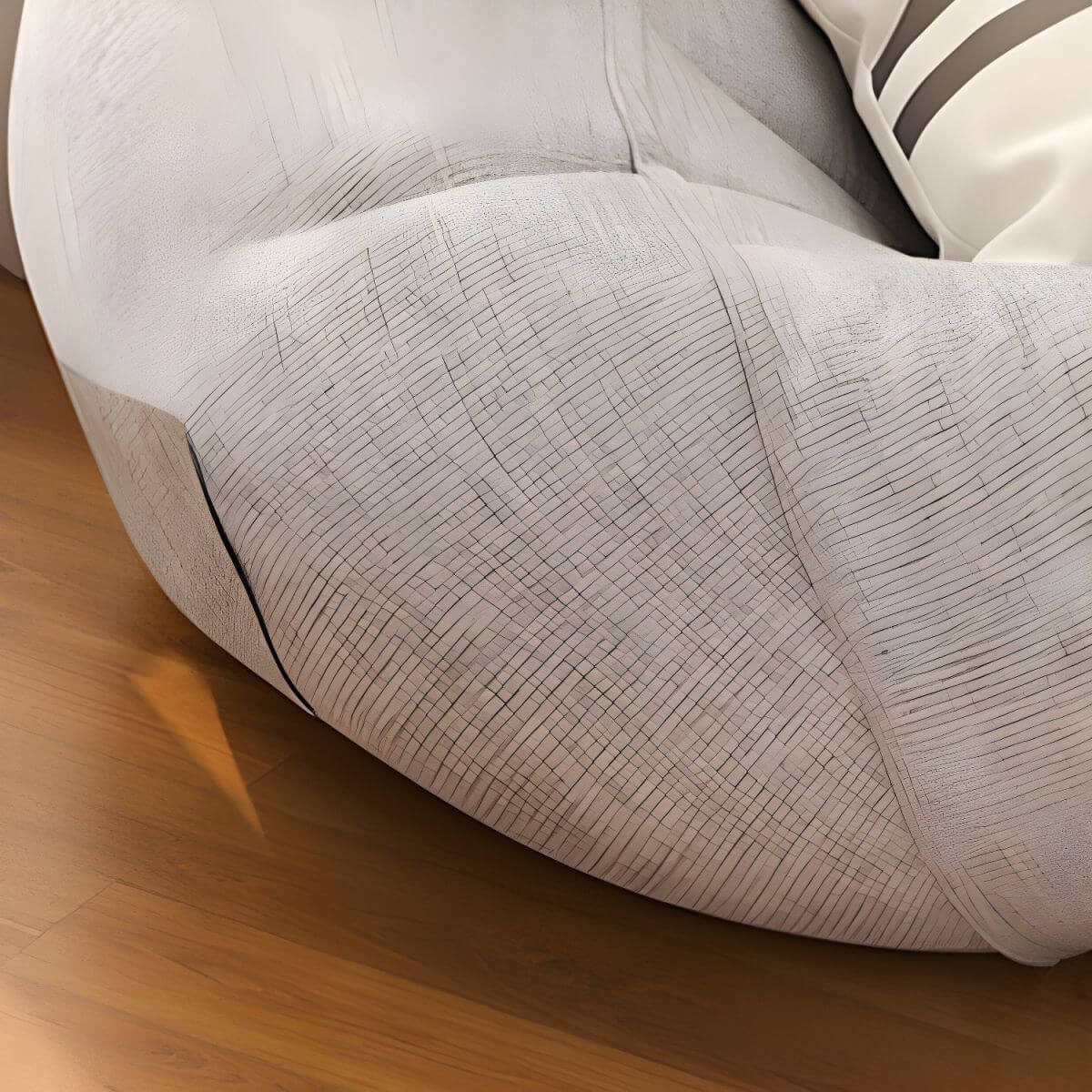 Premium Linen Upholstered Bean Bag Chair Set with Extra Firm Polystyrene Bean Fill - Comfortable Lounge Seating for Living Room, Bedroom, or Game Room