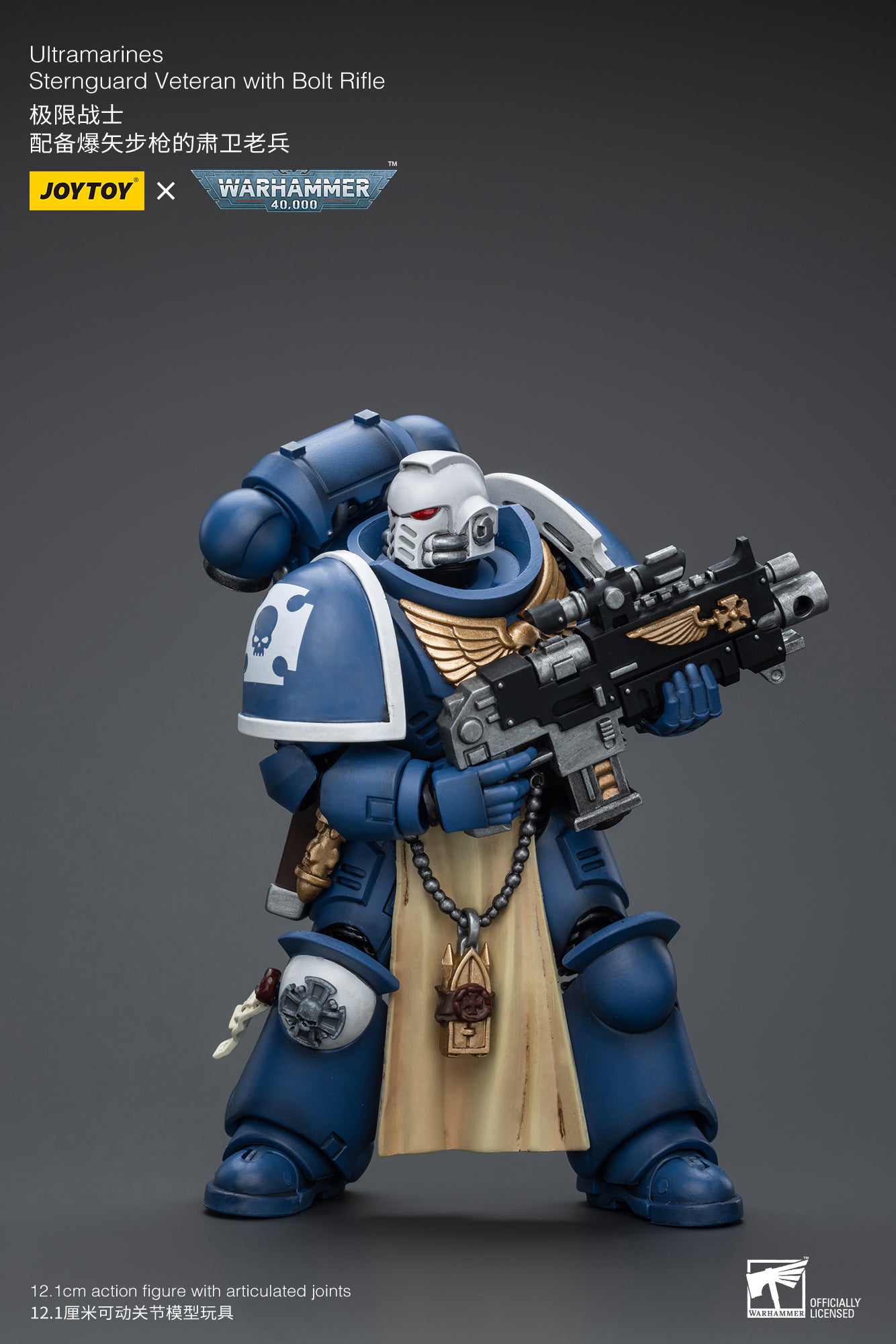 1/18 JOYTOY Warhammer 40K Ultramarines Sternguard Veteran Action Figure - Collectible Miniature for Tabletop Gaming & Display