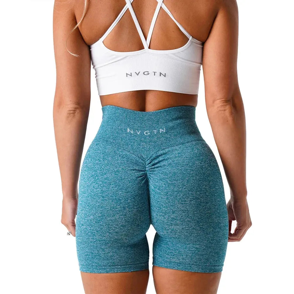 NVGTN Scrunch Seamless High Waisted Yoga Shorts for Women - Contour Biker Workout Shorts | Perfect for Gym, Running & Lounge Wear