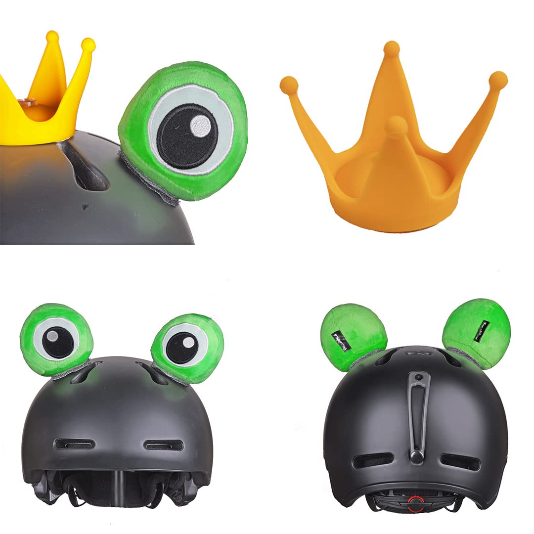 2 Pack Frog Eyes Helmet Stickers - Fun & Reusable Decals for Bike, Motocross & Motorcycle Helmets - Perfect for Halloween Costumes, Cosplay & Themed Rides