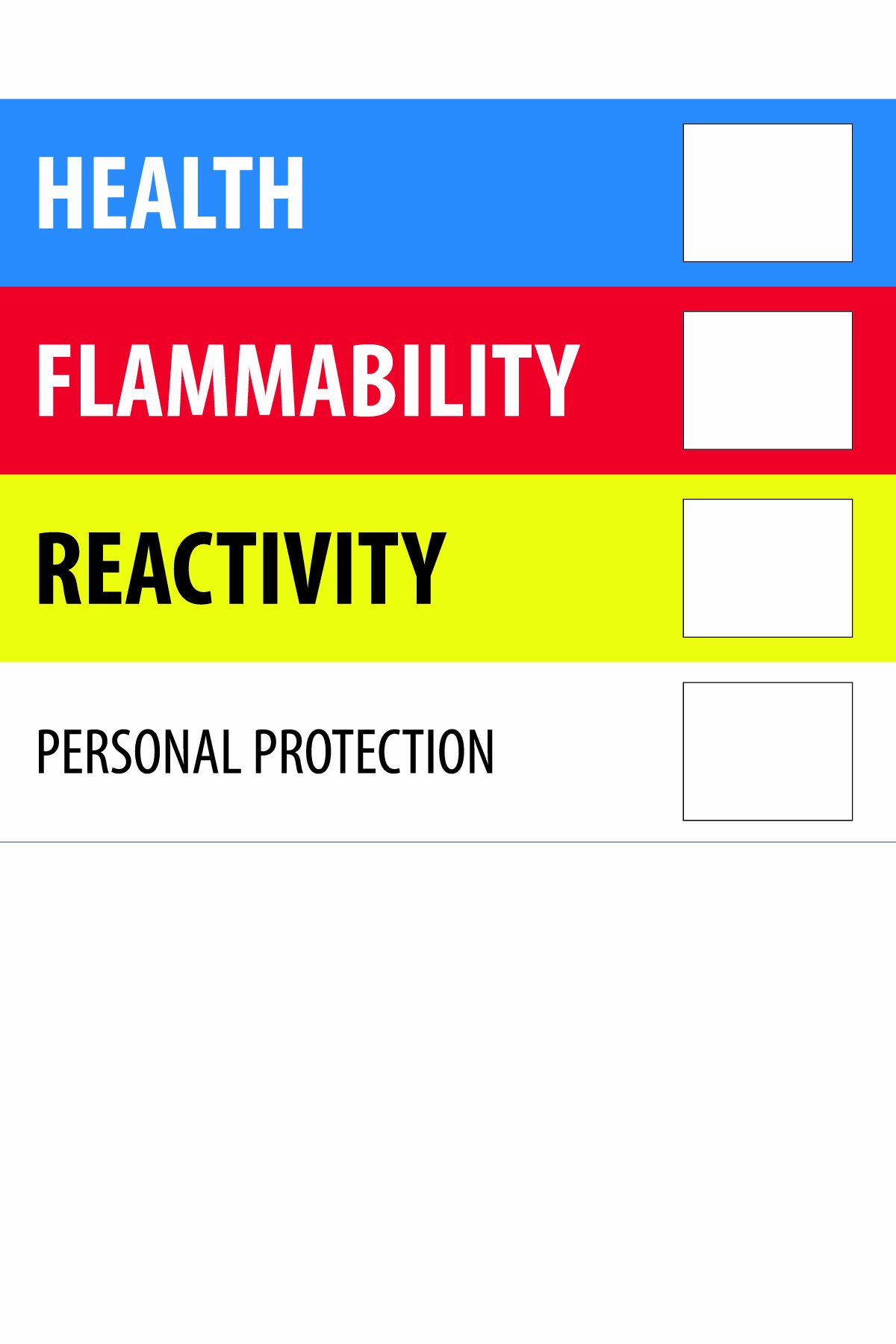 Tape Logic 4 x 6 Inch Safety Labels - Health Flammability Reactivity Hazard Warning Stickers for Workplace & Chemical Storage | OSHA Compliant Industrial Safety Signs