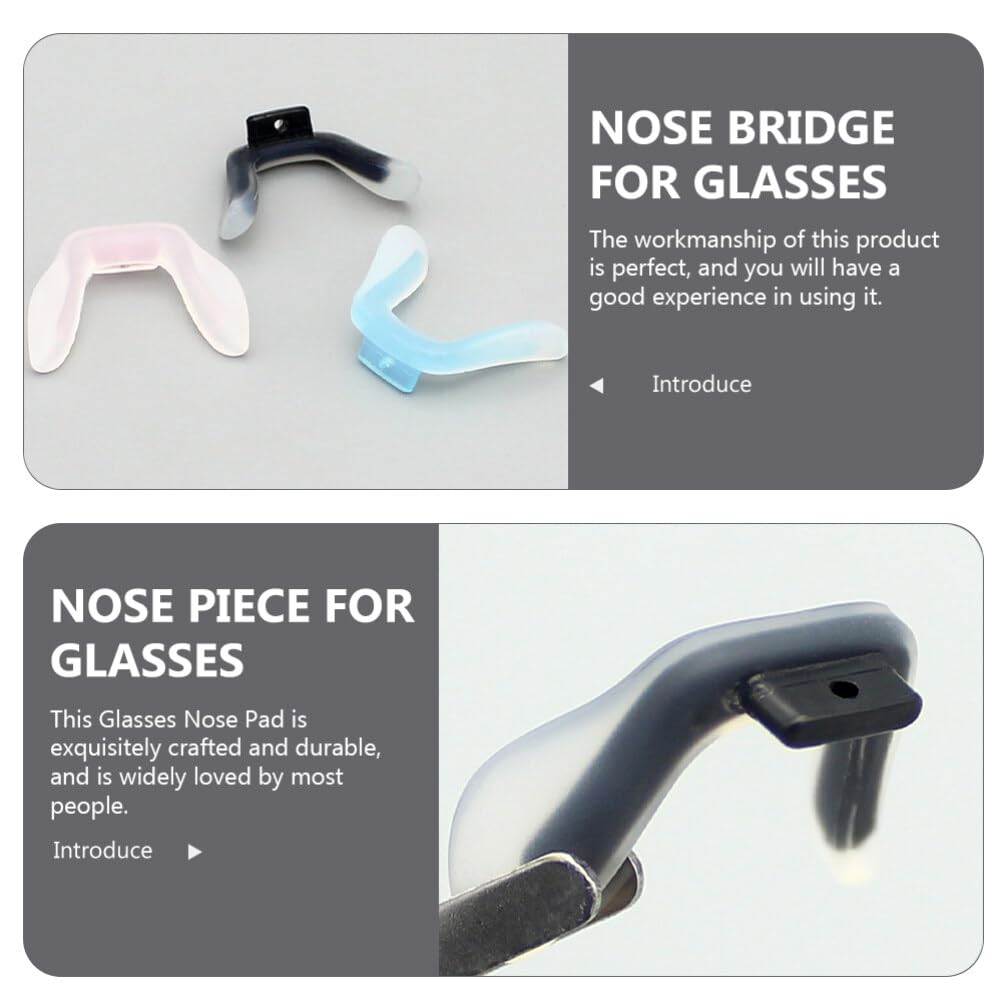 3Pcs U-Shaped Silicone Eyeglass Pads - Anti-Slip, Anti-Drop Nose Pads for Glasses - Screw-in Replacement Nose Pads for Comfort & Secure Fit - Perfect for Reading, Sports & Daily Wear