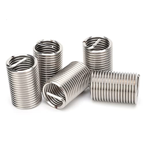 Stainless Steel Thread Repair Kit - 5Pcs High Strength Thread Inserts for Industrial Machinery, Automotive & Plumbing Applications