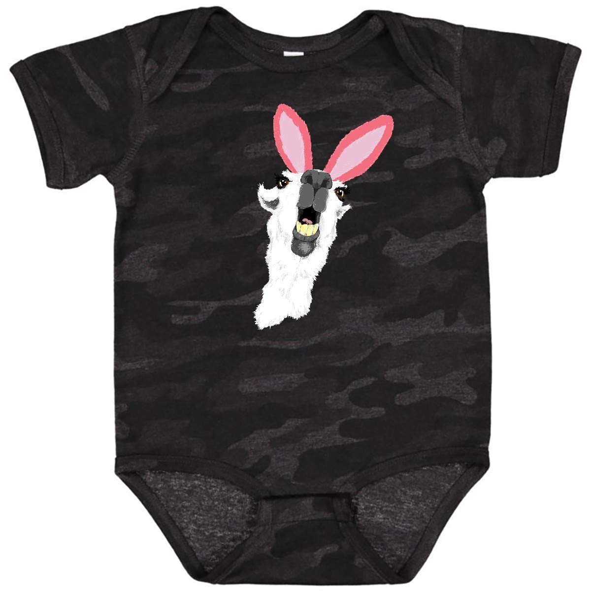 Inktastic Easter Goofy Llama Wearing Bunny Ears Baby Bodysuit - Cute Easter Outfit for Infants & Toddlers, Perfect for Easter Photos, Parties & Family Gatherings