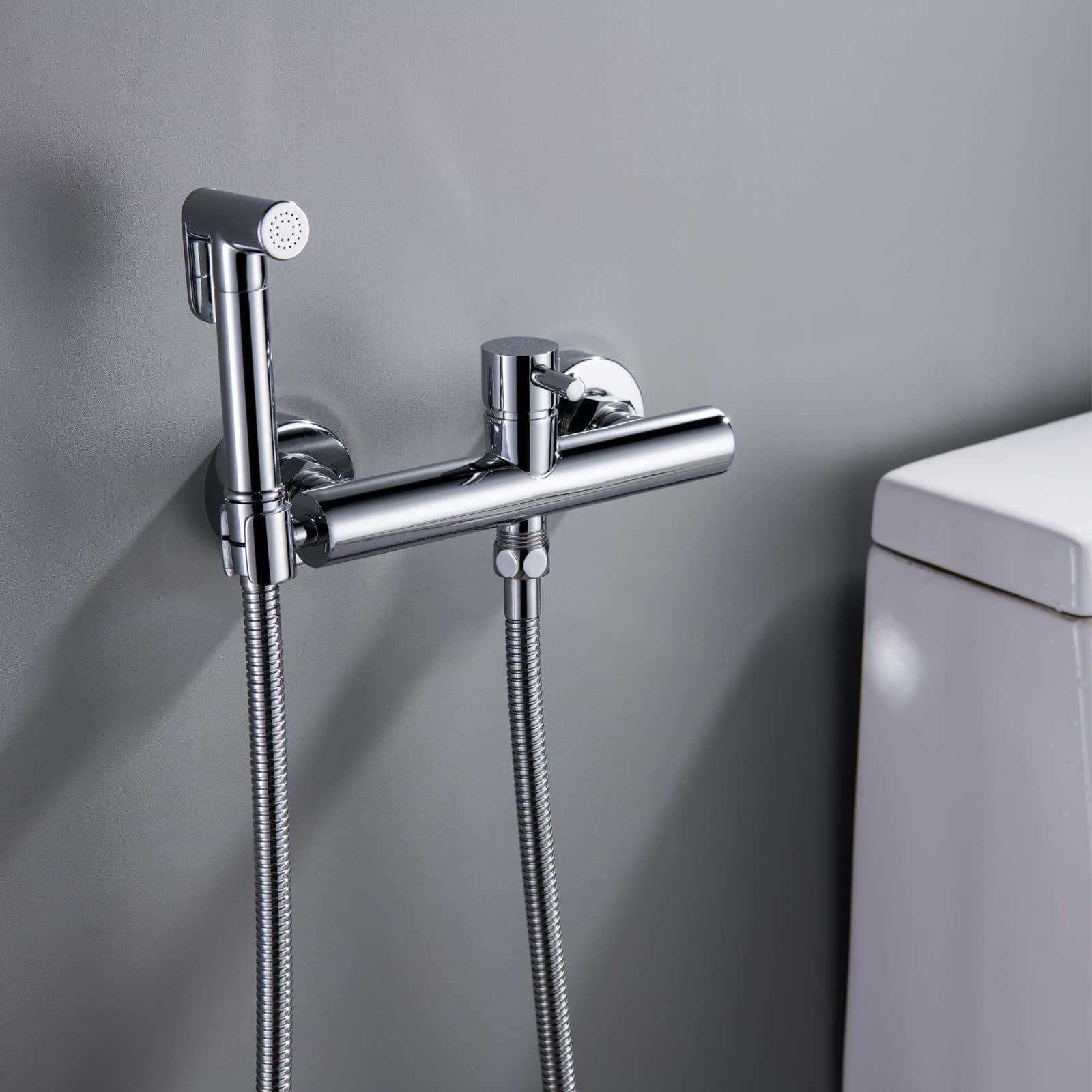 Portable Handheld Bidet Sprayer for Toilet with Hot & Cold Water Mixing Valve - Strong Pressure Bathroom Cleaning Tool for Personal Hygiene, Baby Care & Travel Use